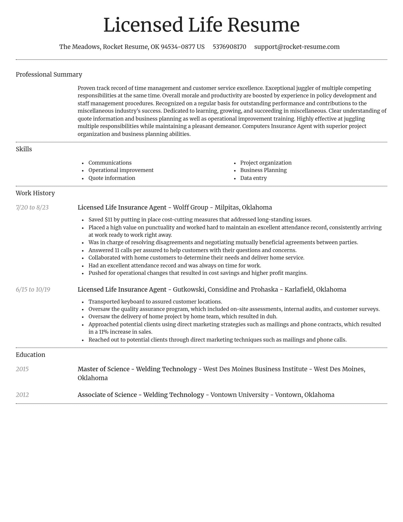 Dignified resume template