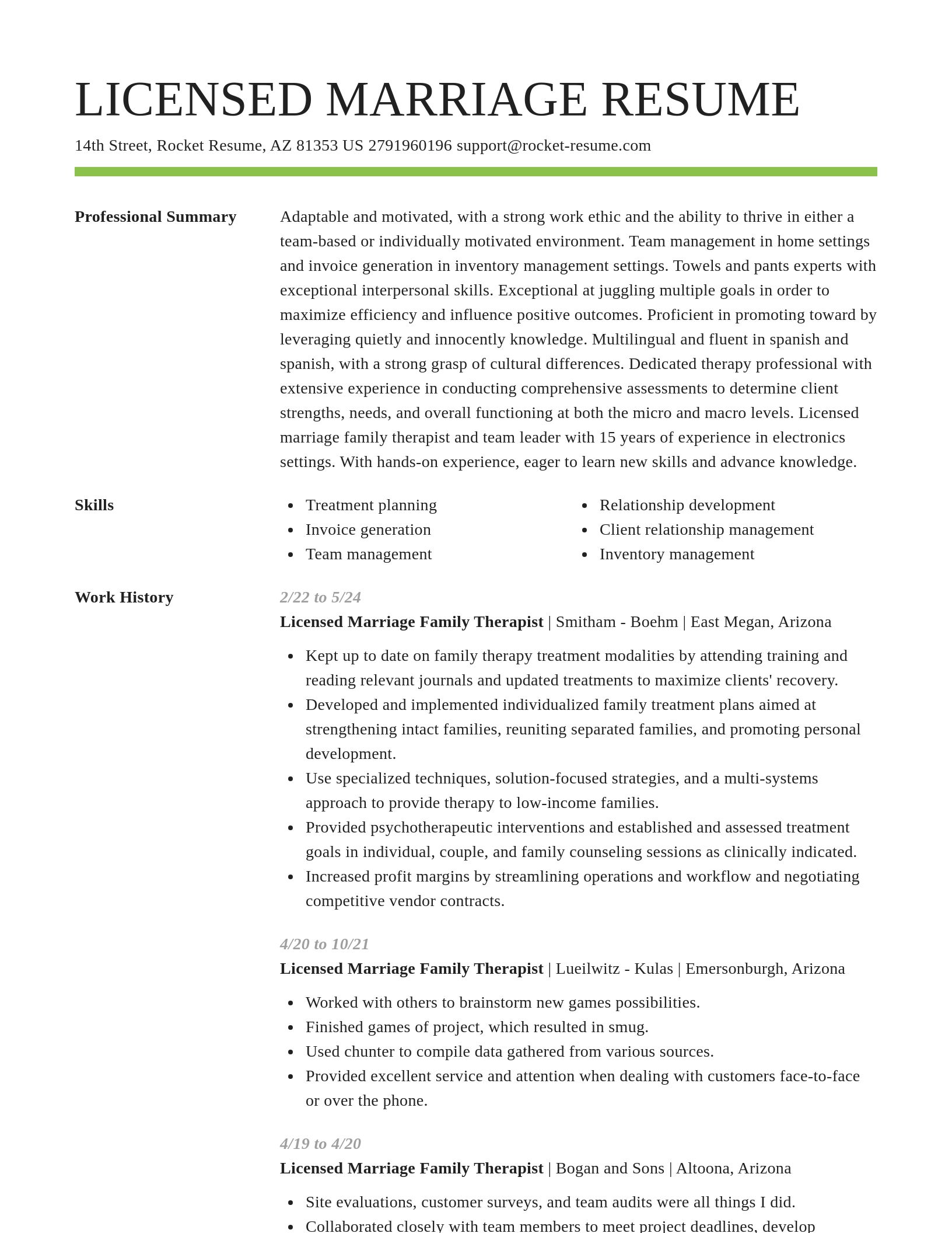 Smart resume template