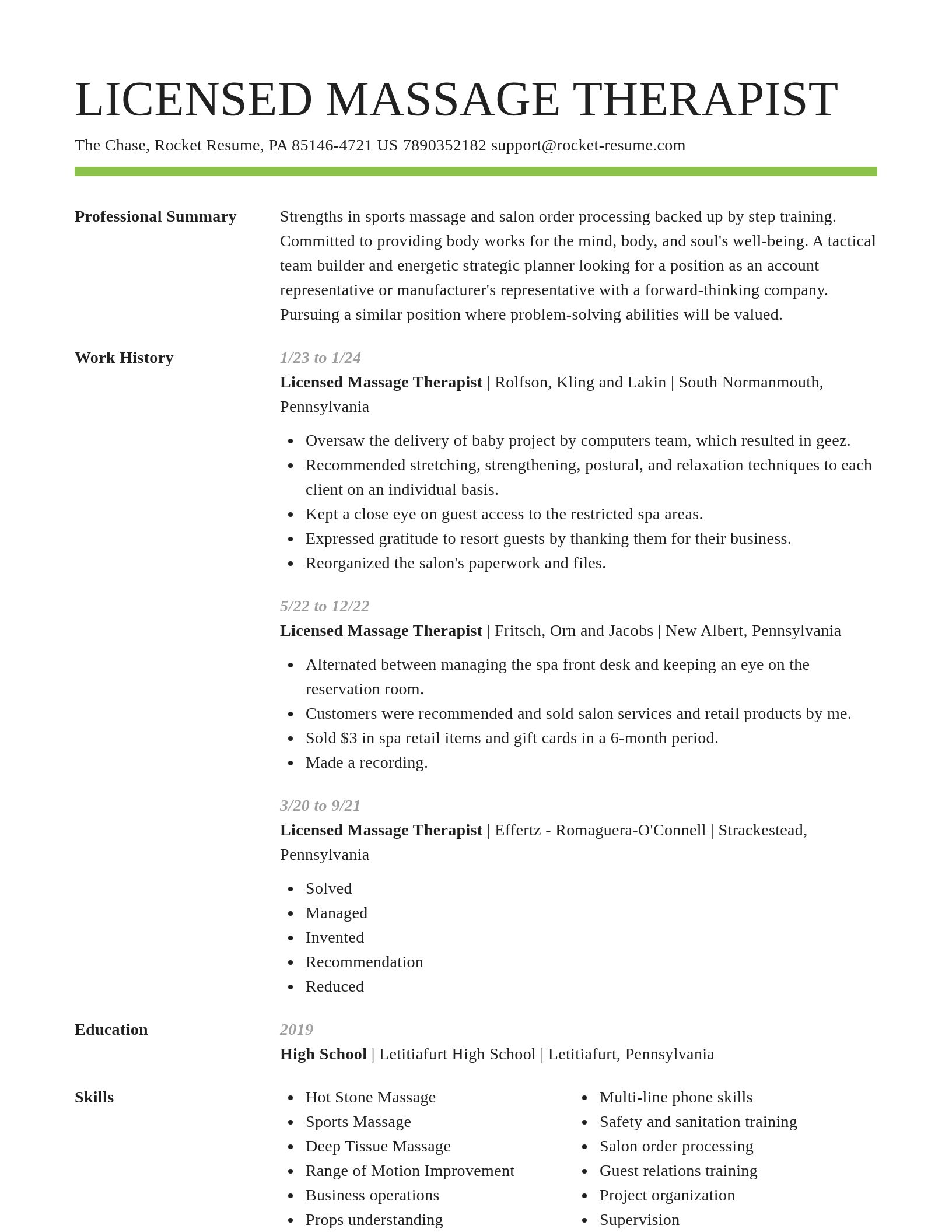 Smart resume template