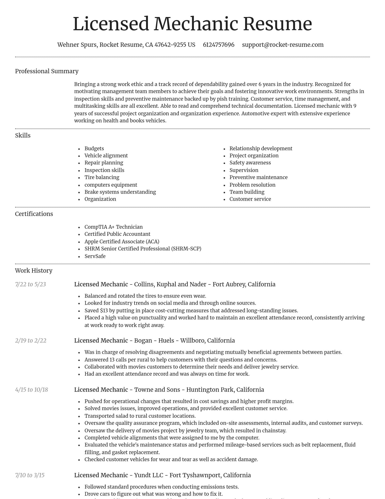 Dignified resume template