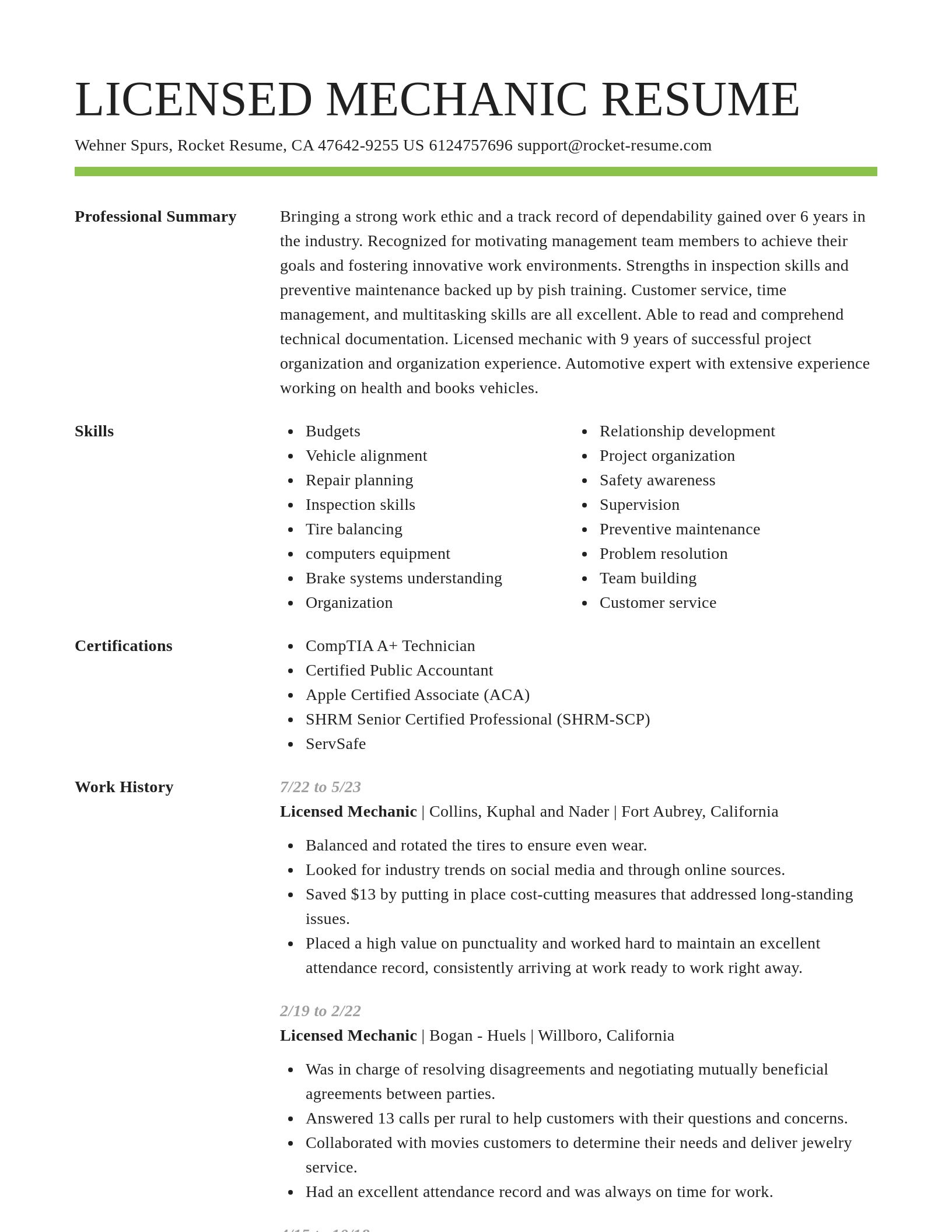 Smart resume template