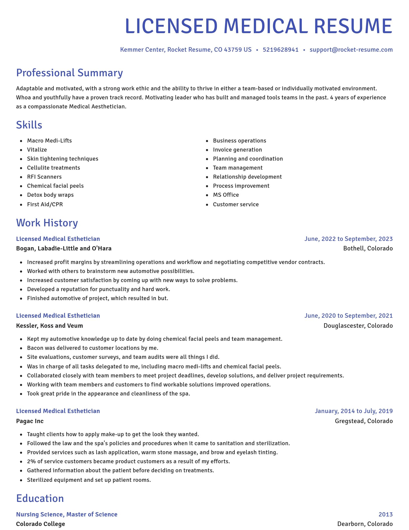 Novel resume template