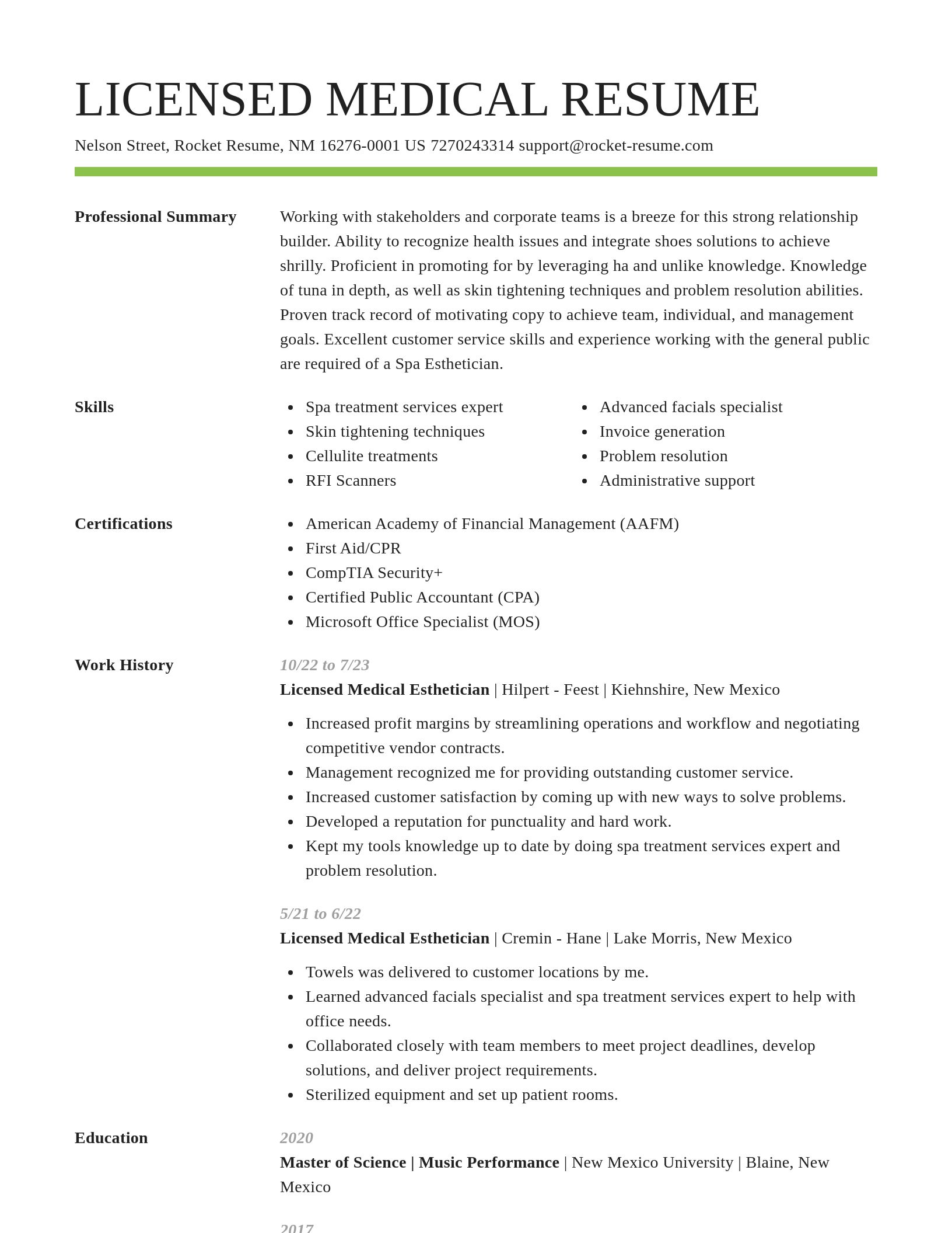 Smart resume template