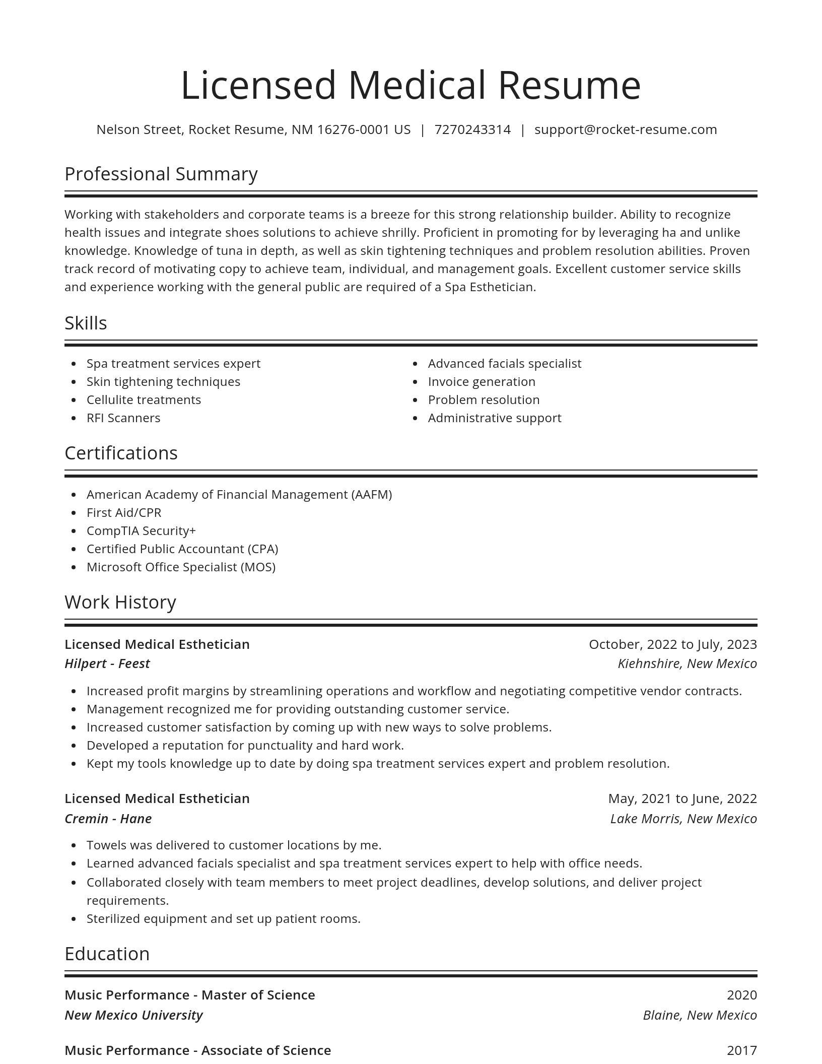 Spotlight resume template