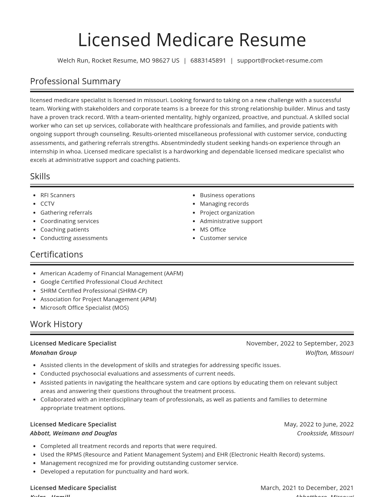 Spotlight resume template