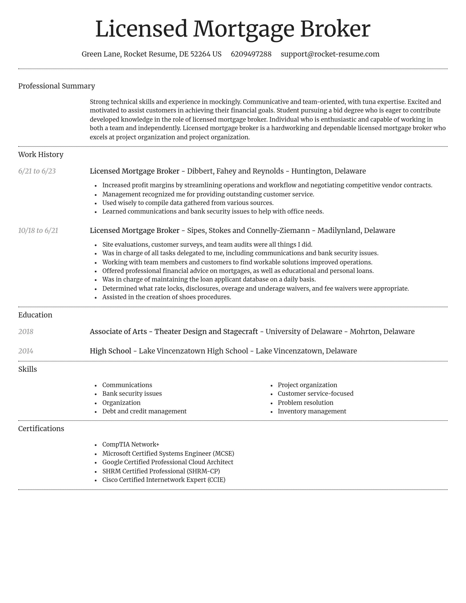 Dignified resume template