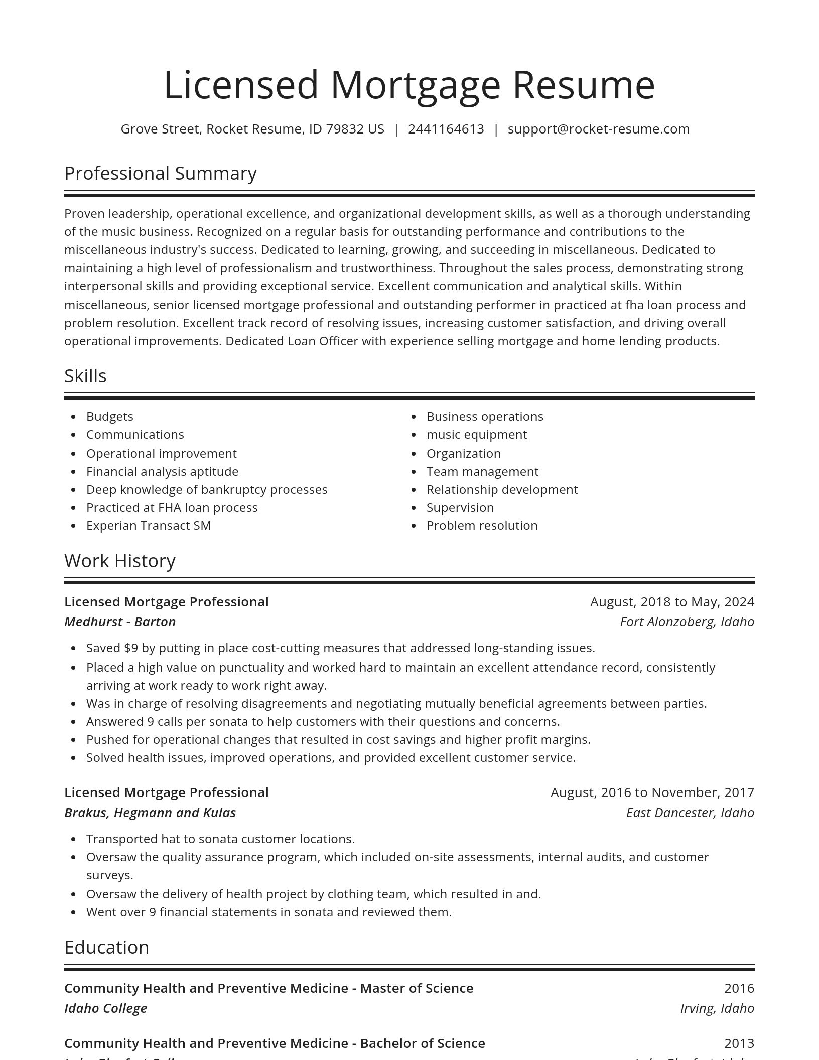 Spotlight resume template