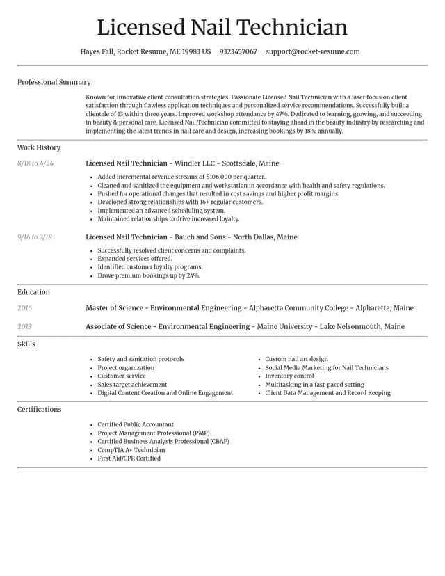 Dignified resume template