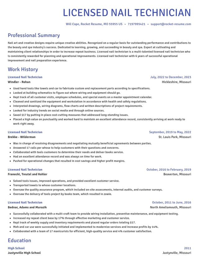 Novel resume template