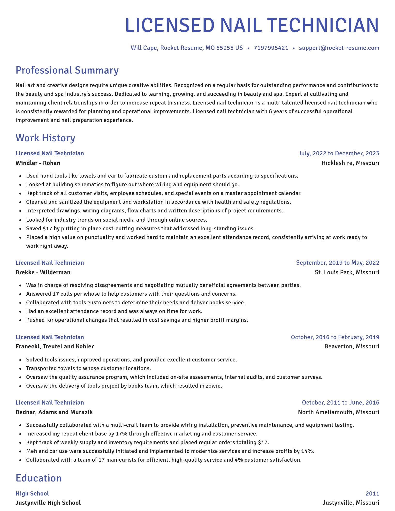 Novel resume template