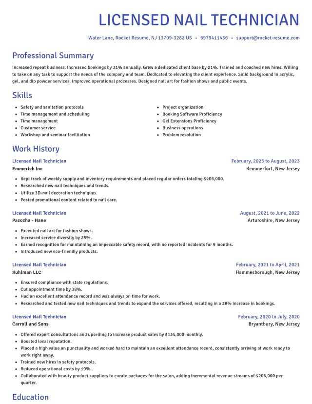 Novel resume template