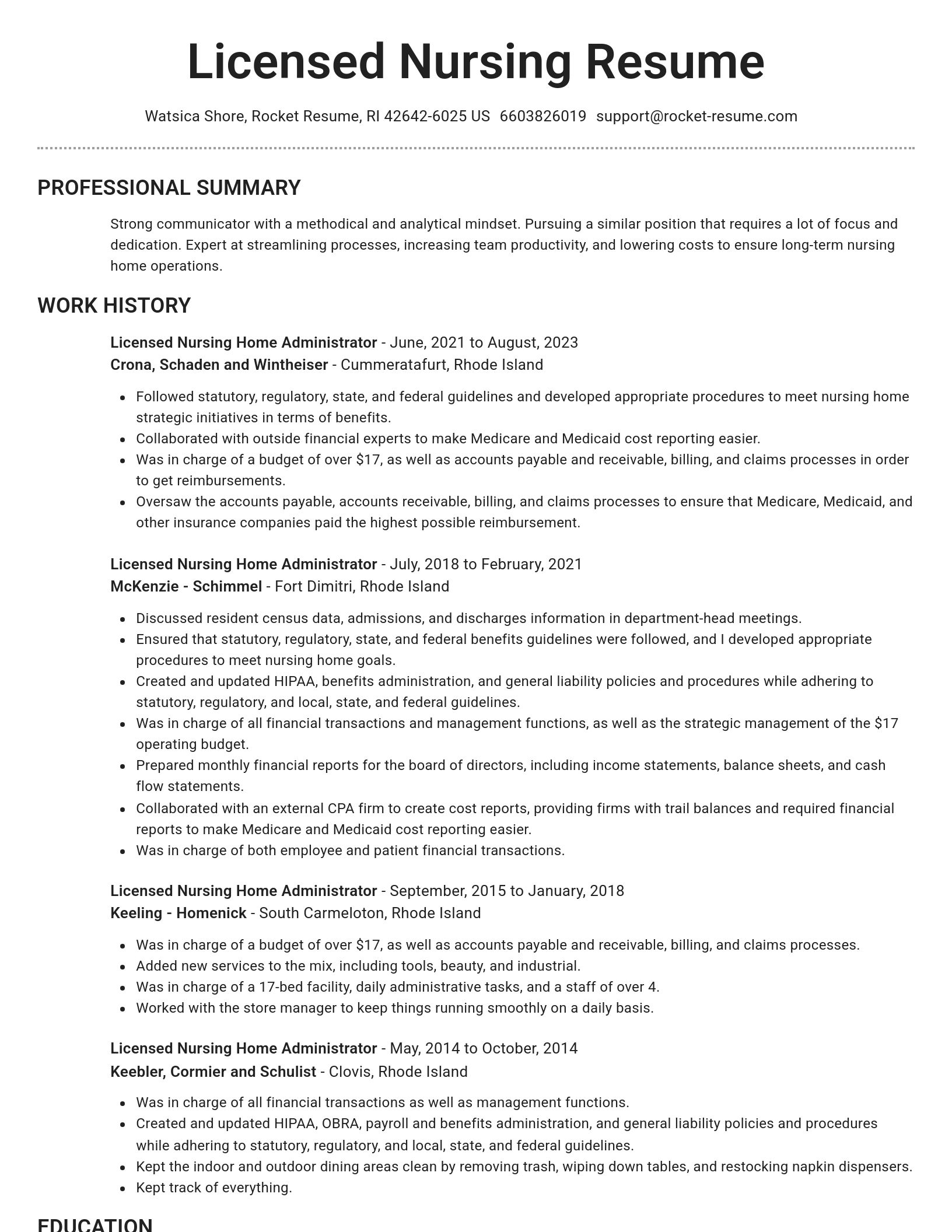 Brilliant resume template