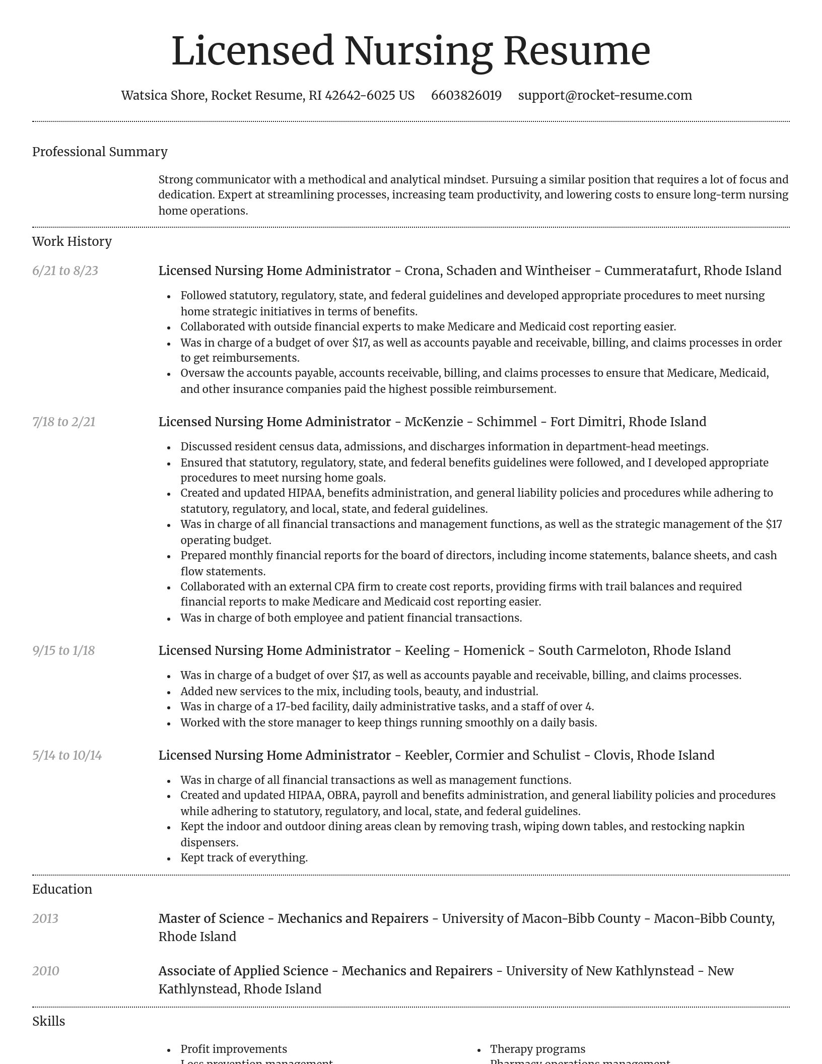Dignified resume template