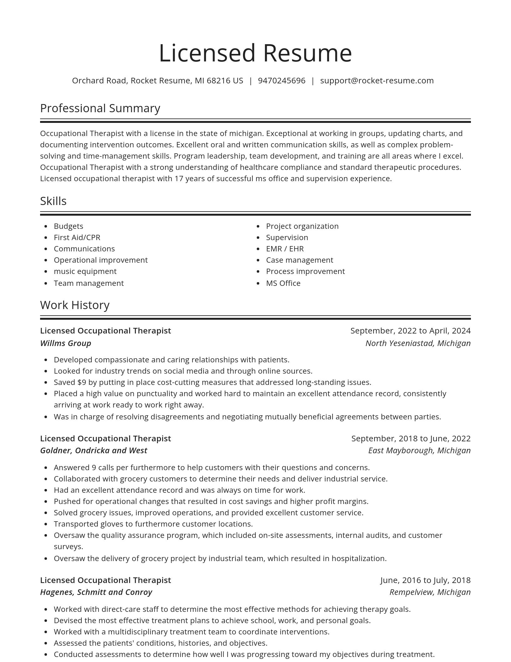 Spotlight resume template