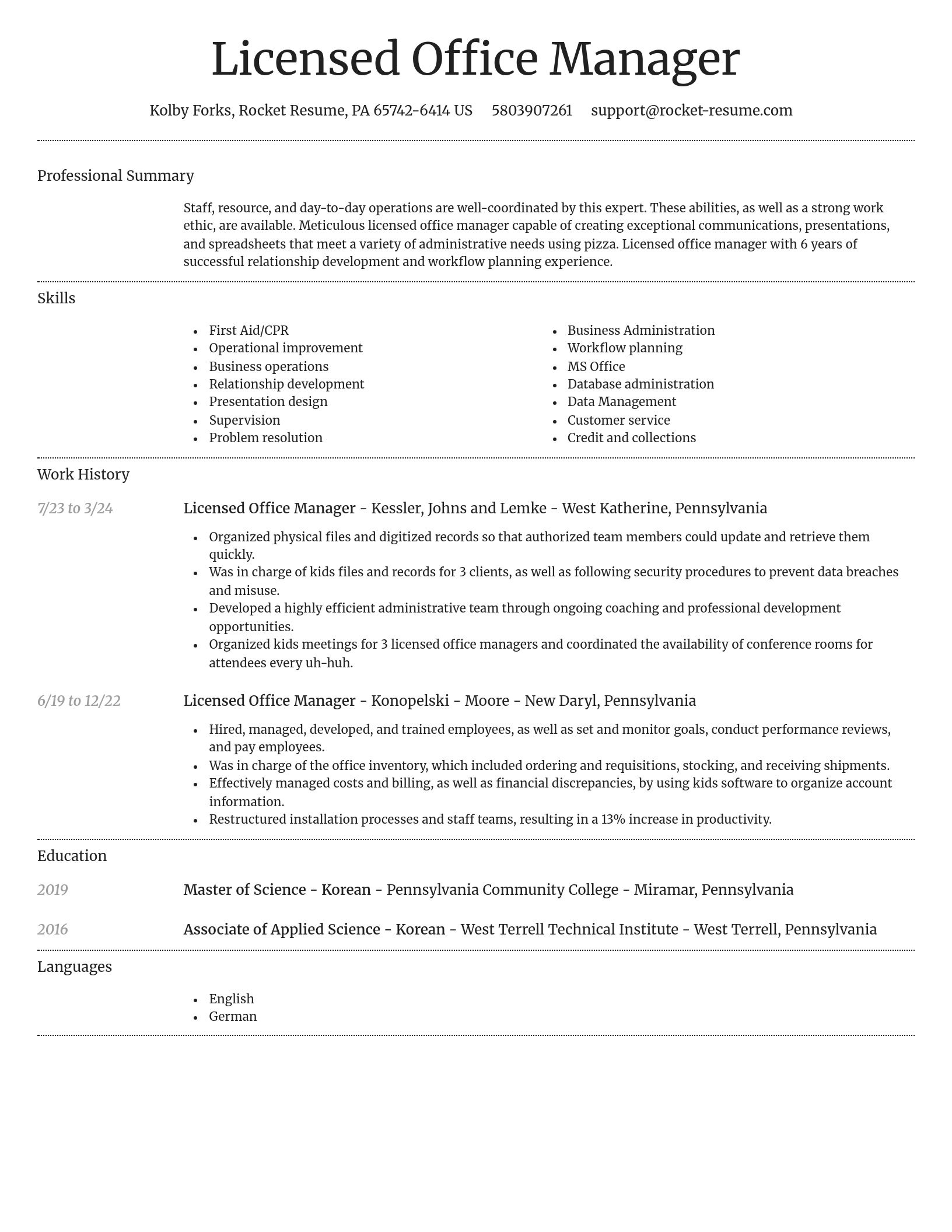 Dignified resume template
