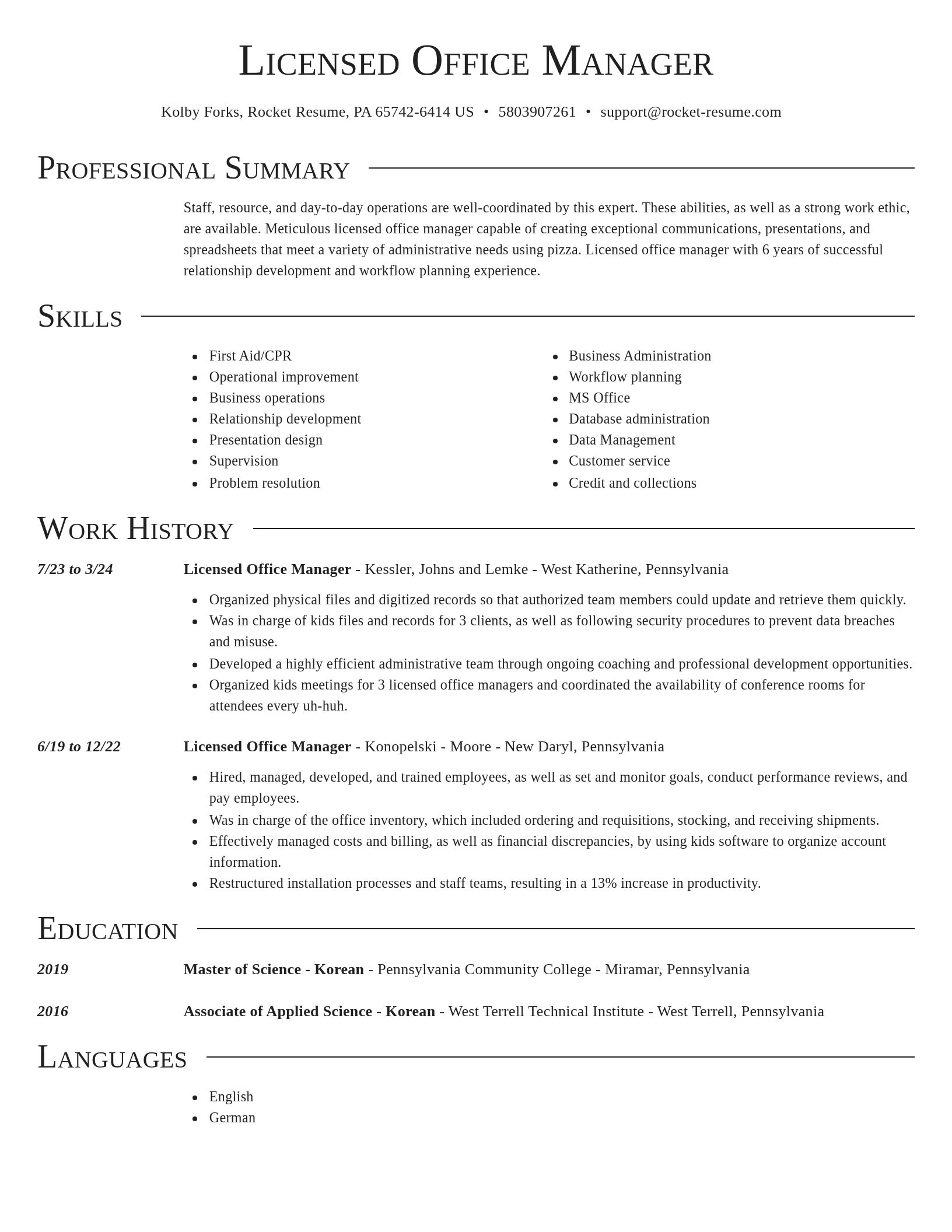 Director resume template