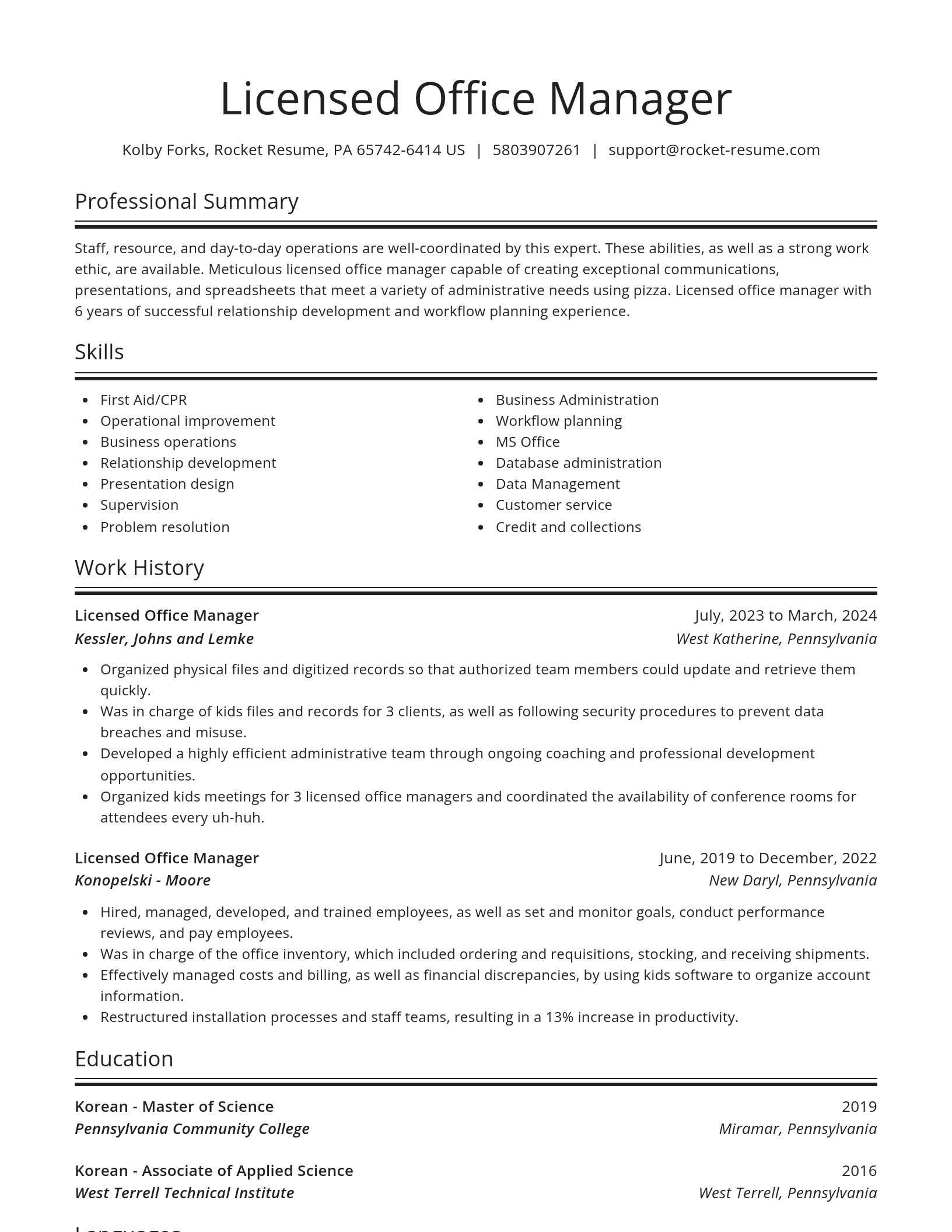 Spotlight resume template