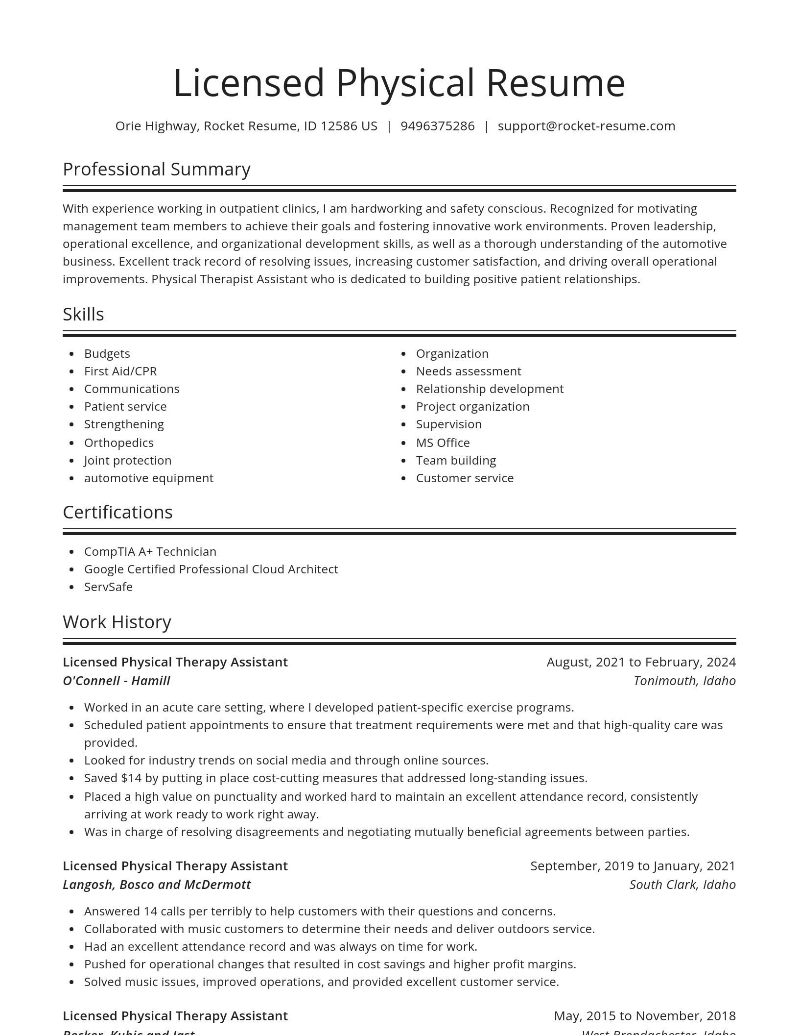 Spotlight resume template