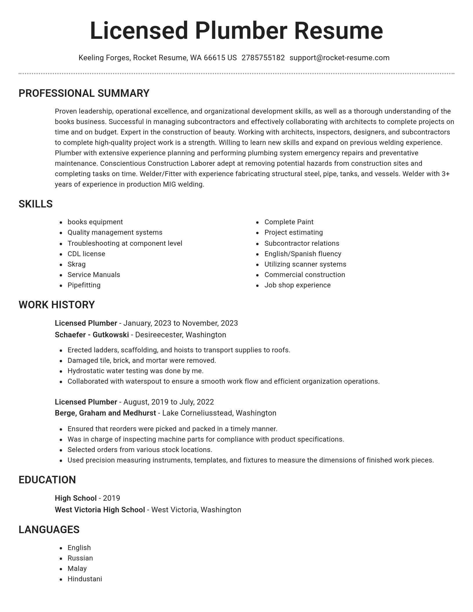 Brilliant resume template