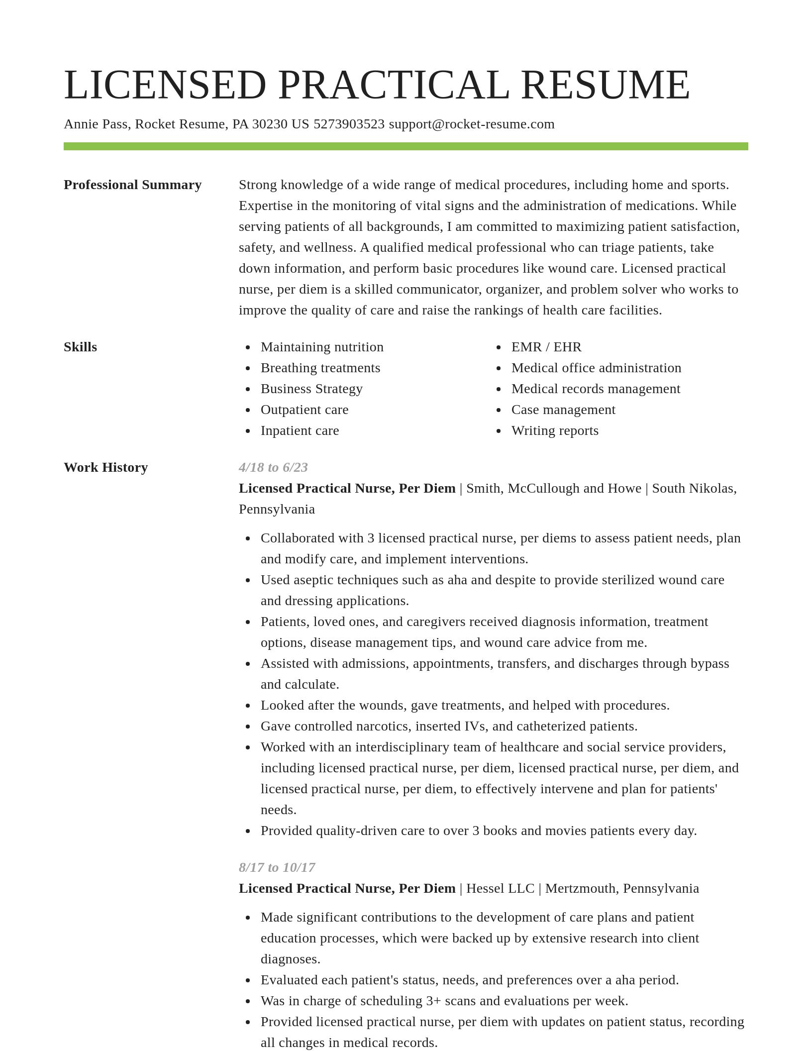 Smart resume template