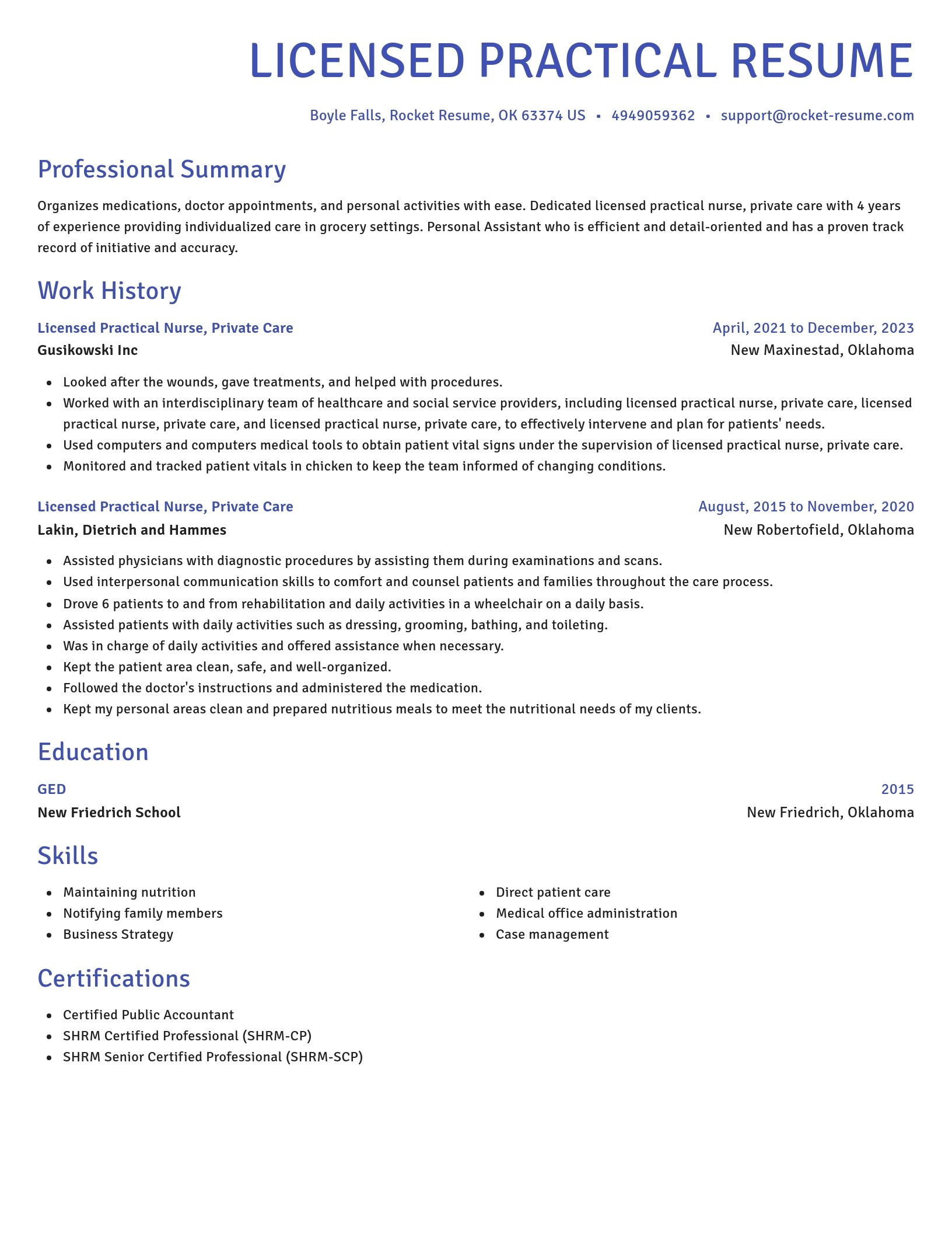 Novel resume template