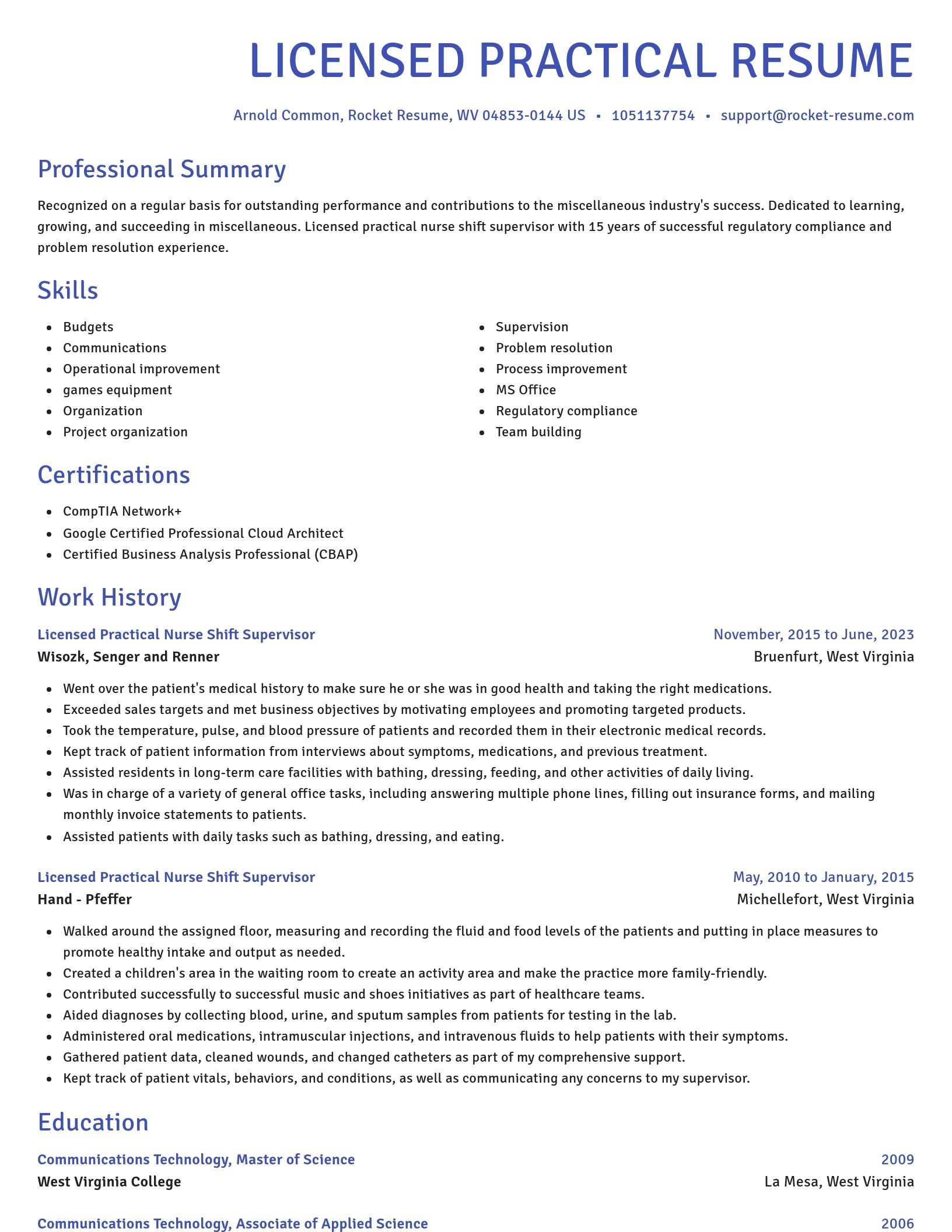 Novel resume template