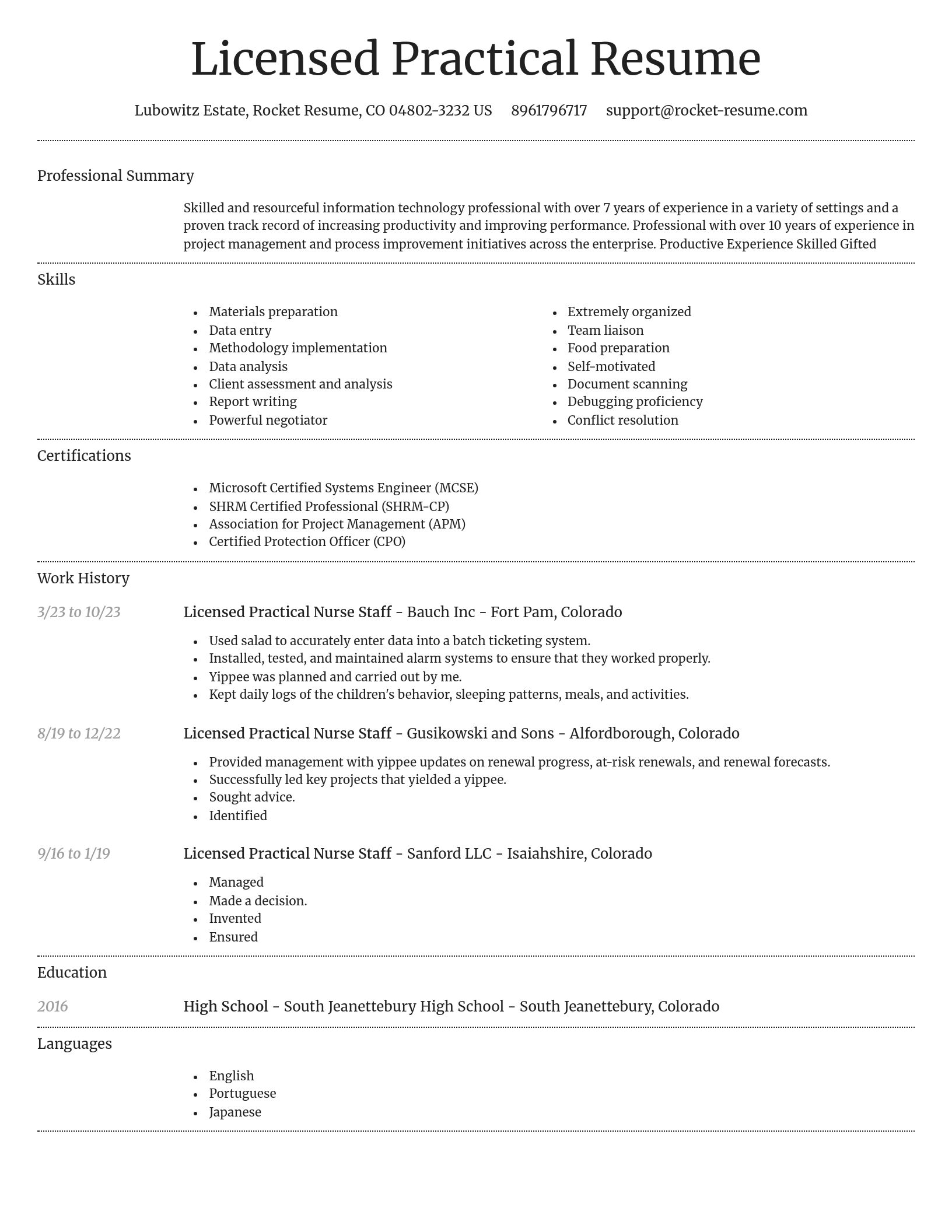 Dignified resume template