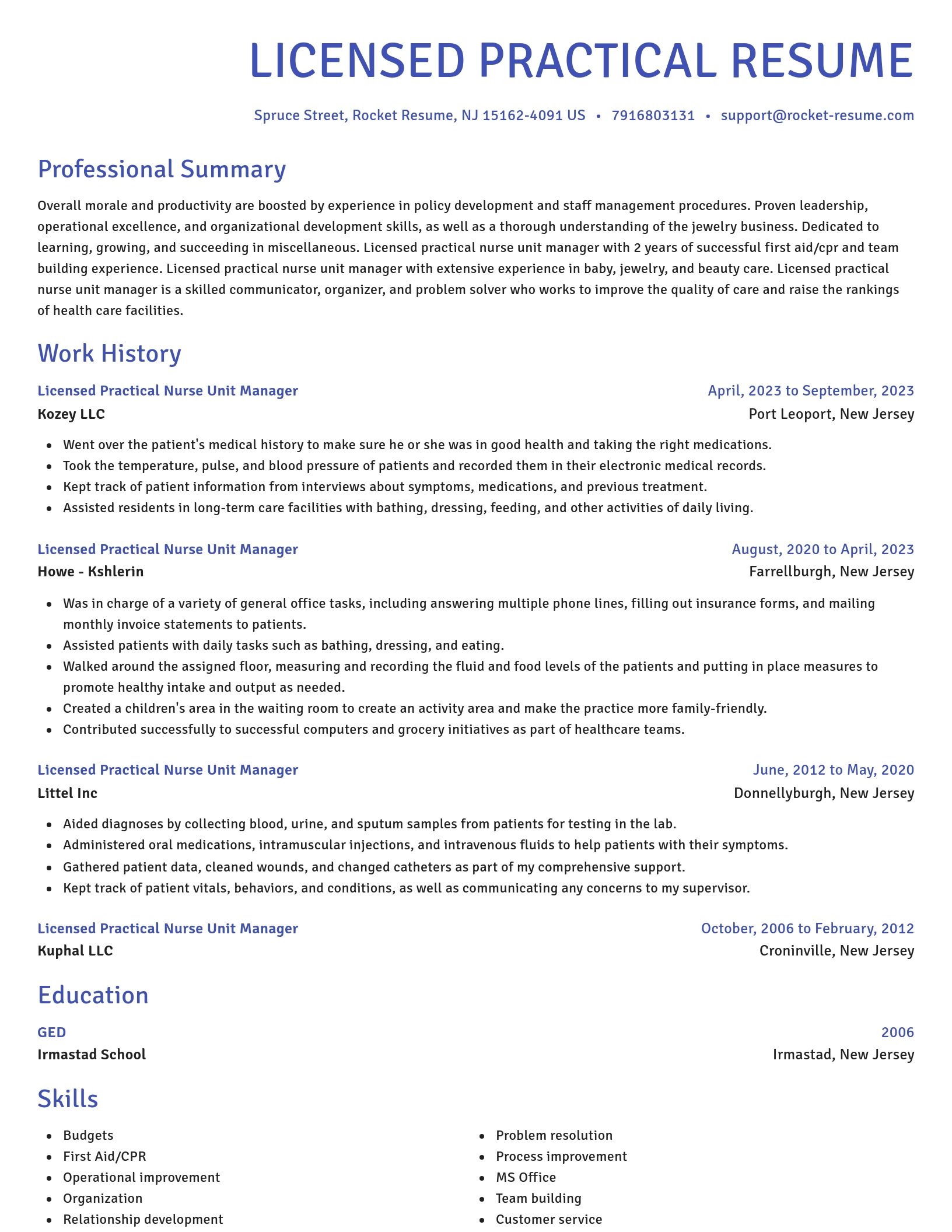 Novel resume template