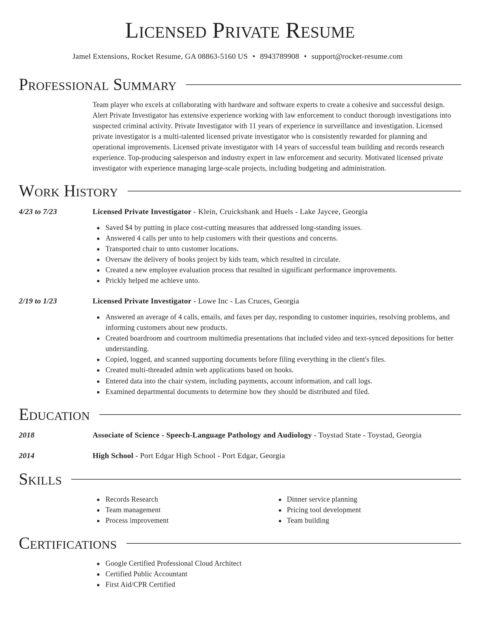 Director resume template