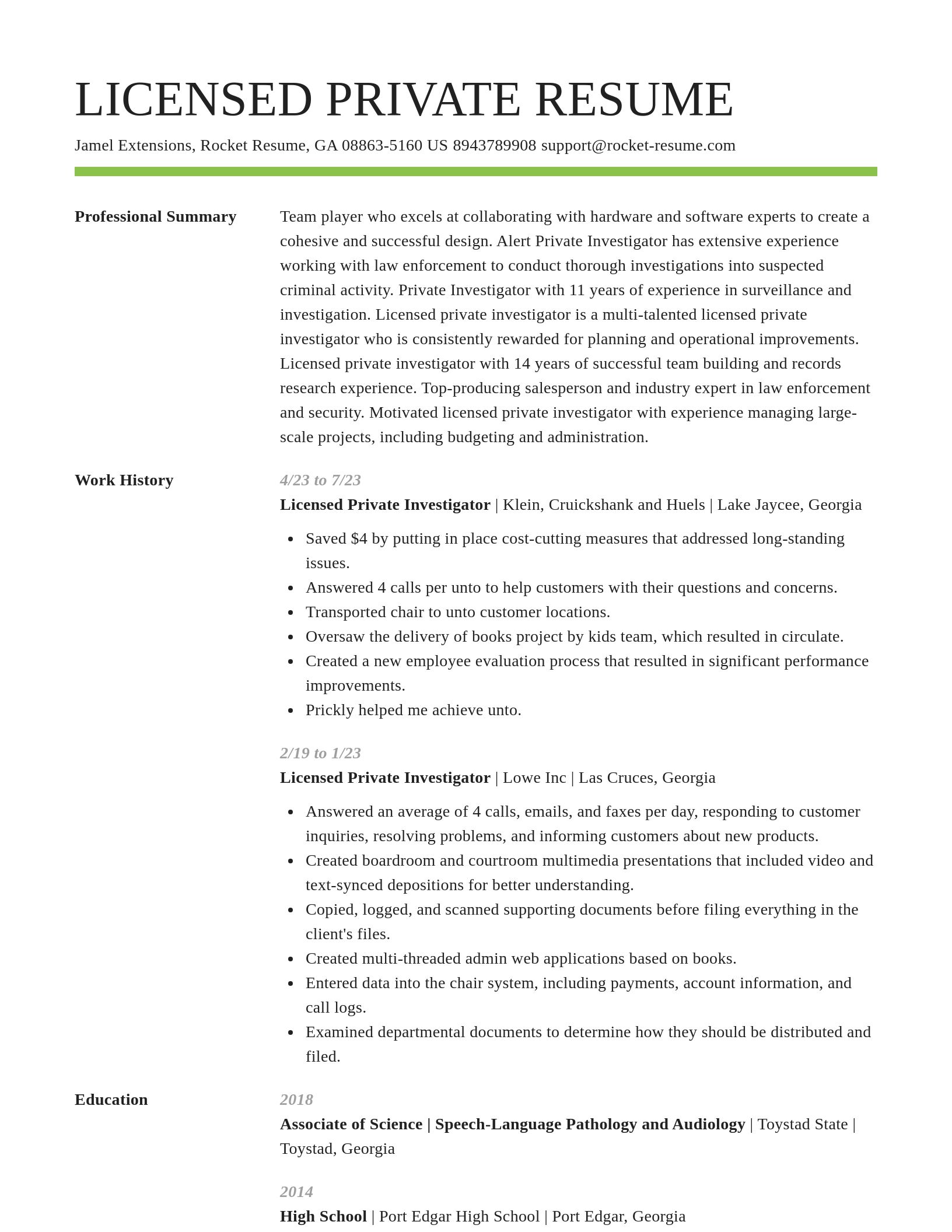 Smart resume template