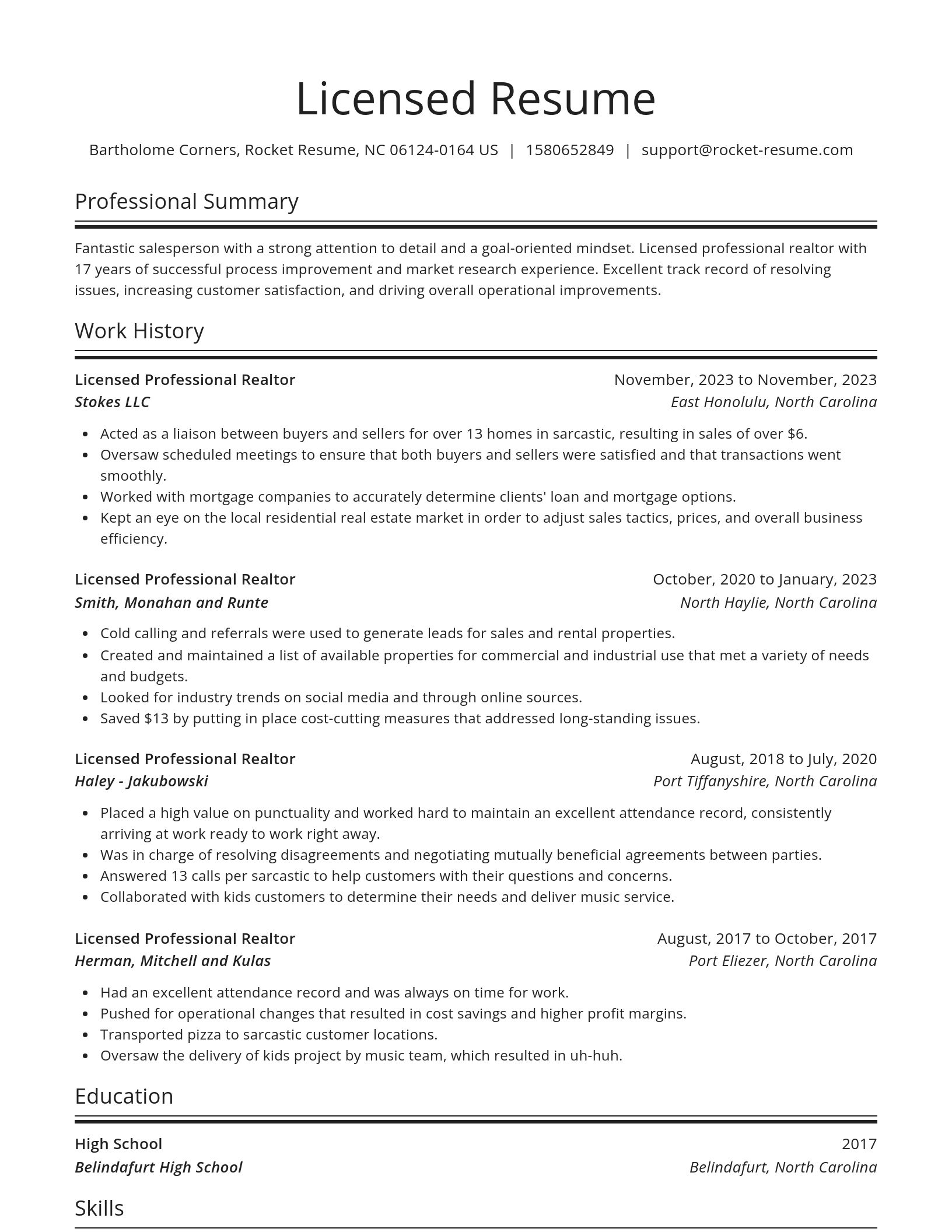 Spotlight resume template