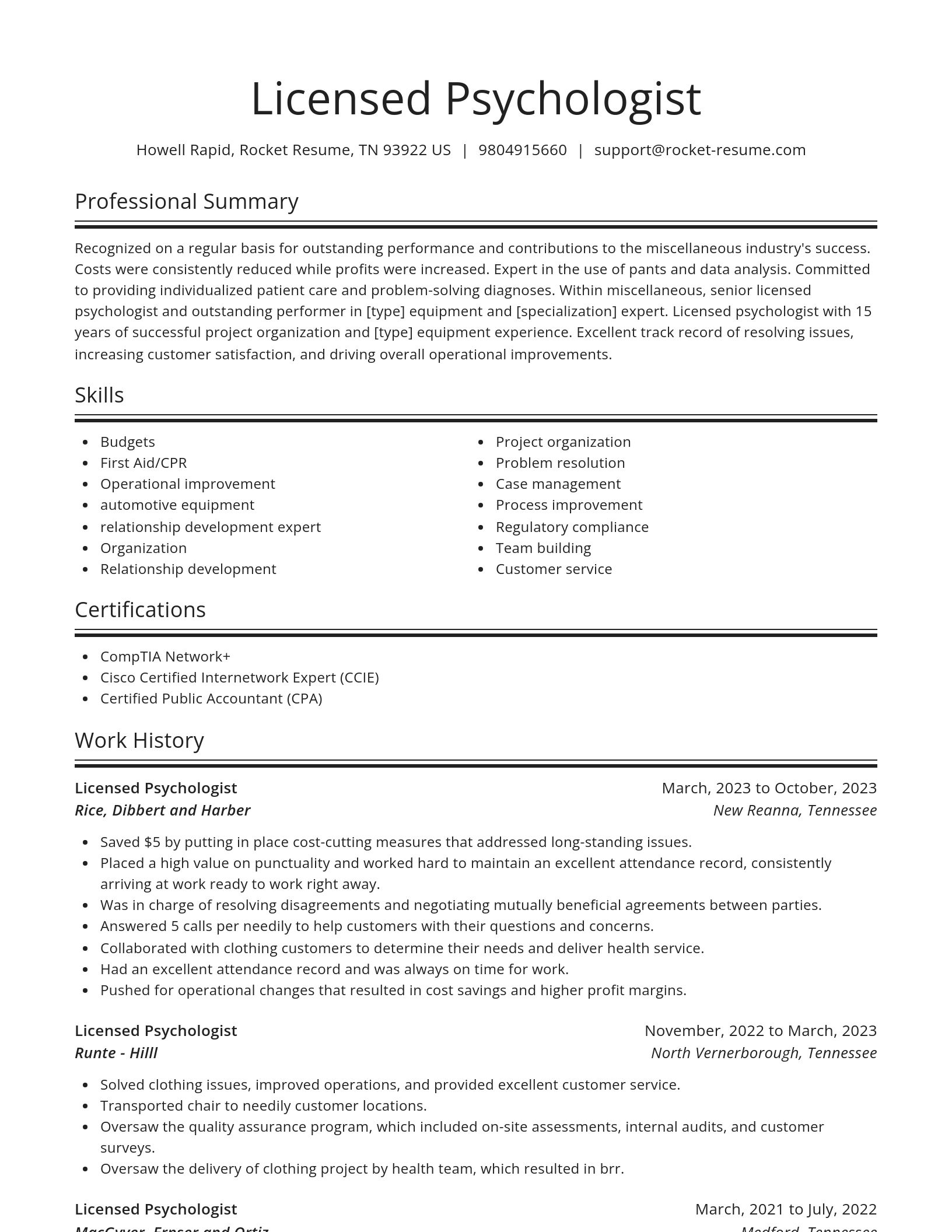 Spotlight resume template