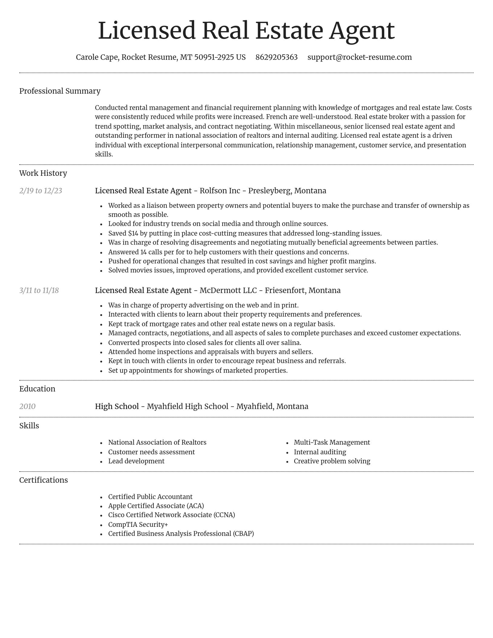 Dignified resume template