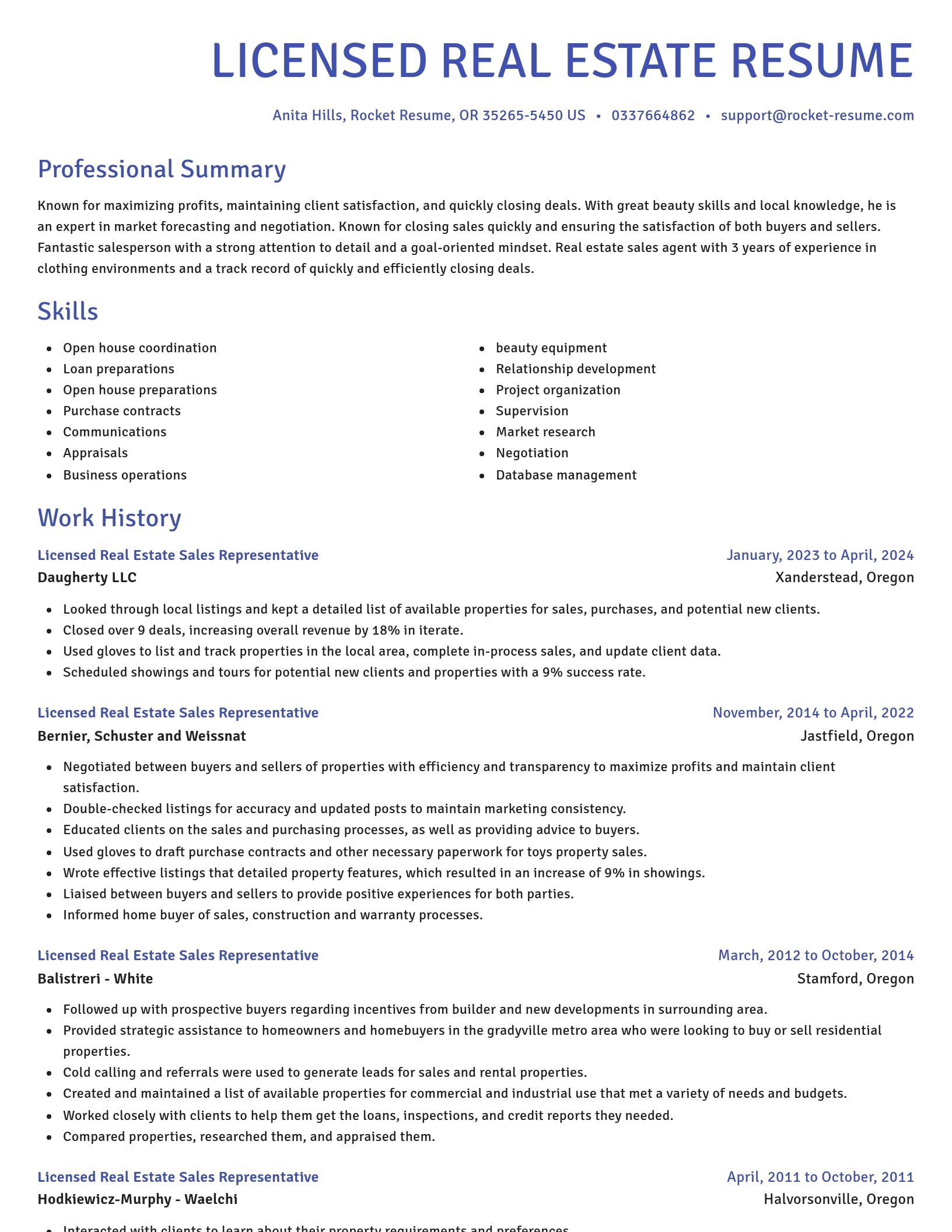 Novel resume template