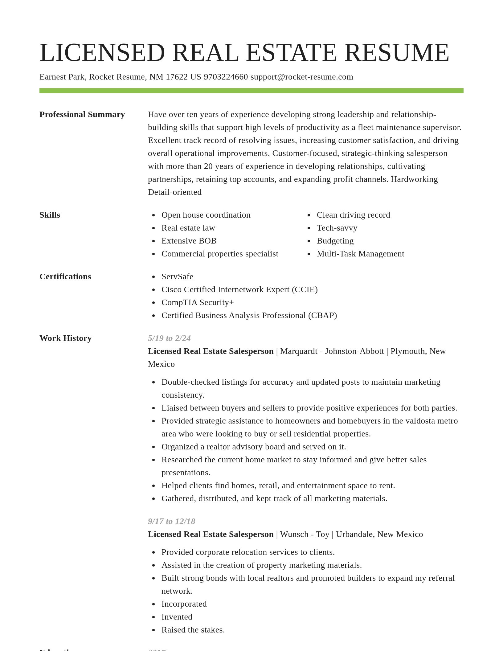 Smart resume template