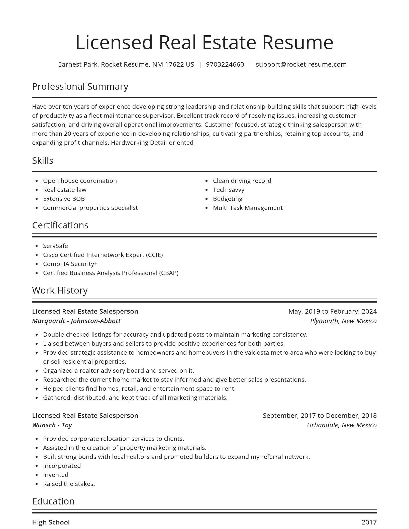 Spotlight resume template