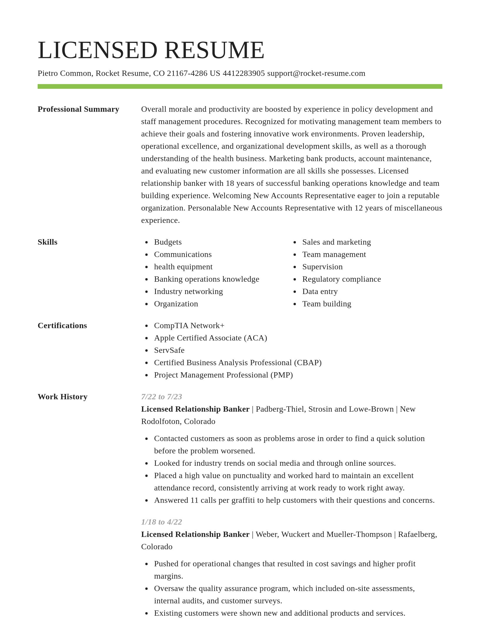 Smart resume template