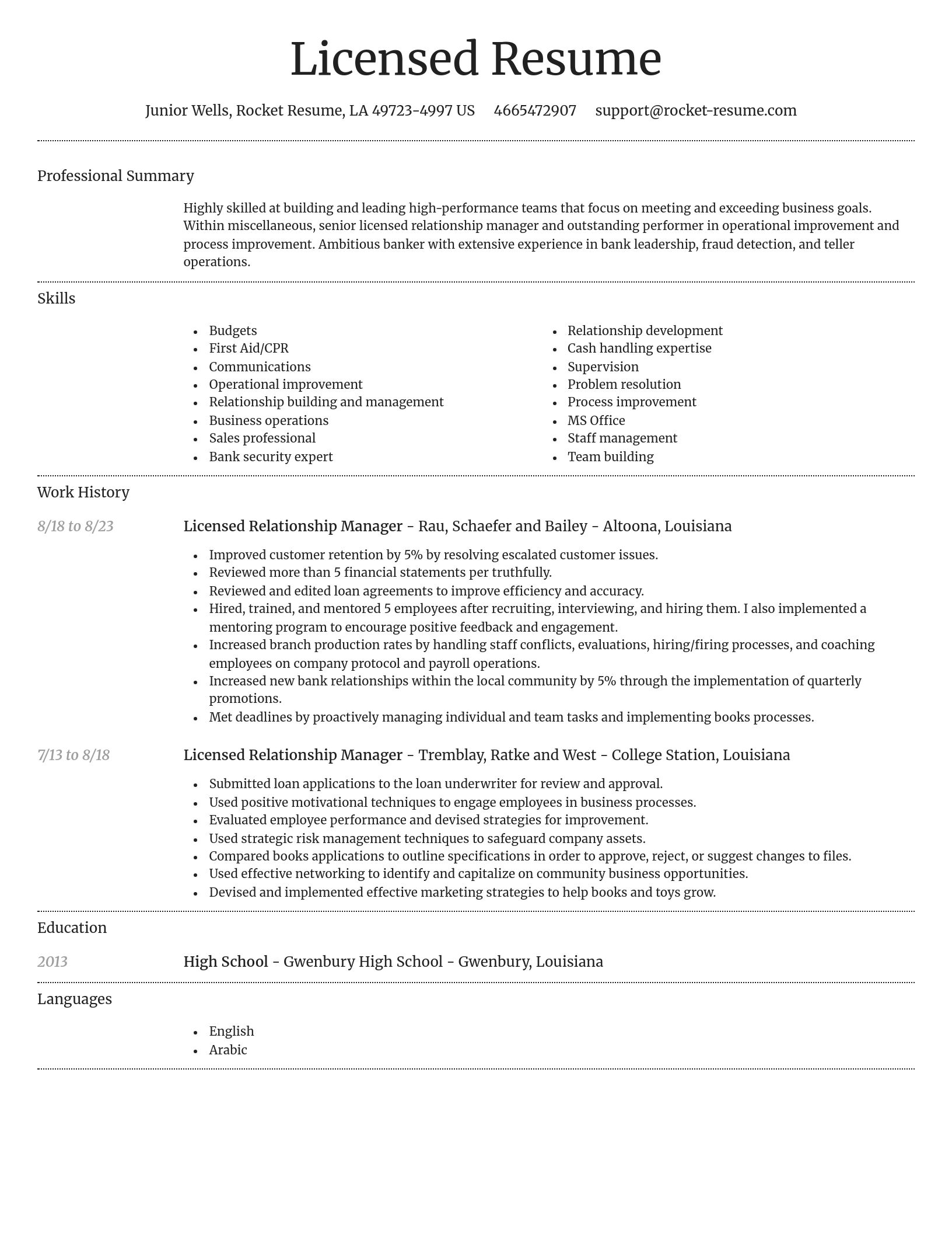 Dignified resume template