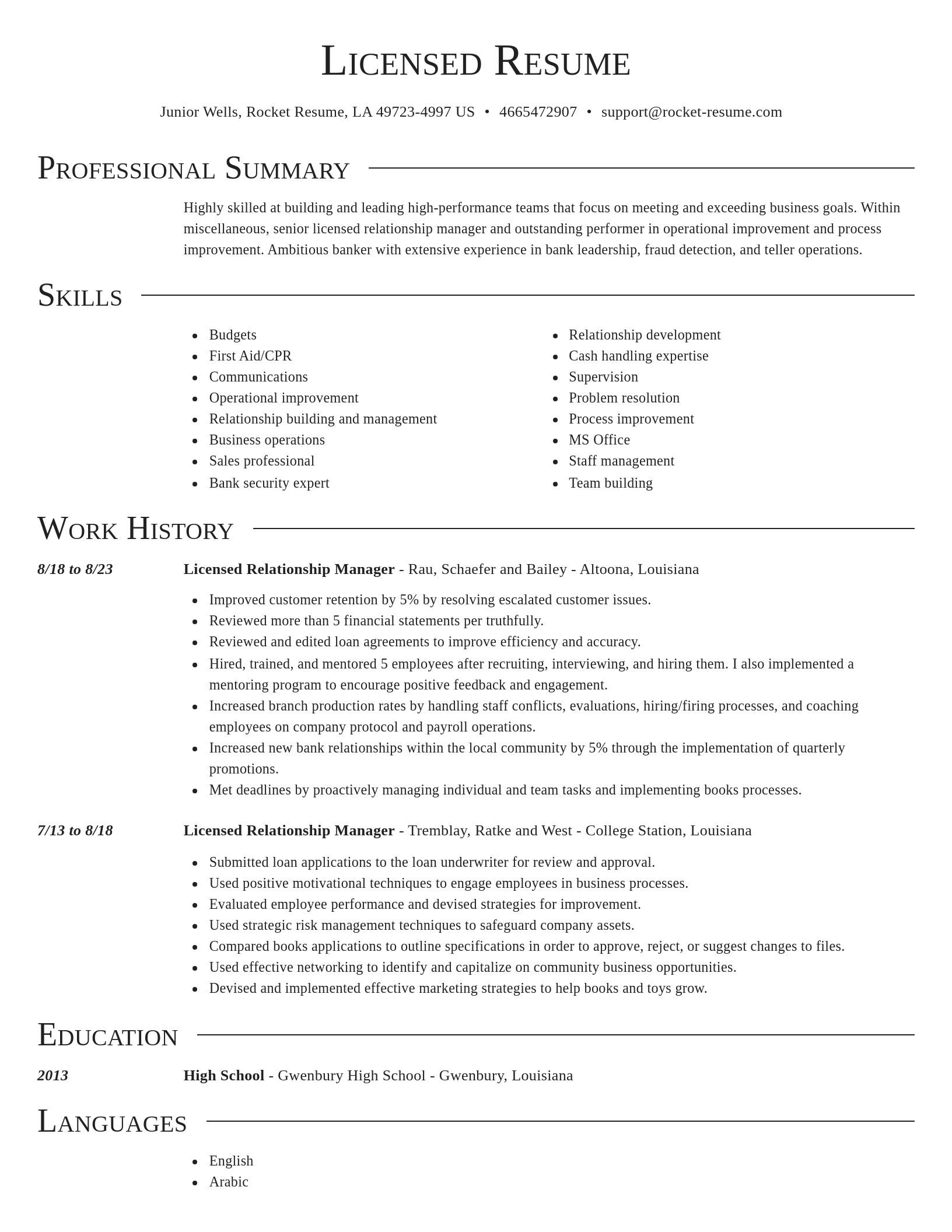 Director resume template
