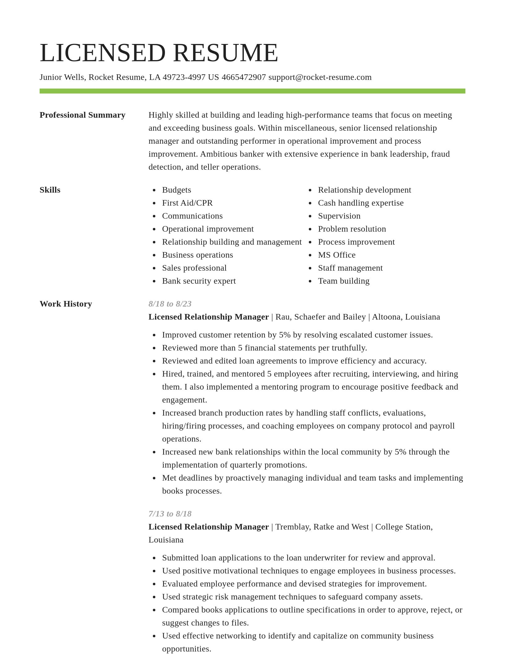 Smart resume template
