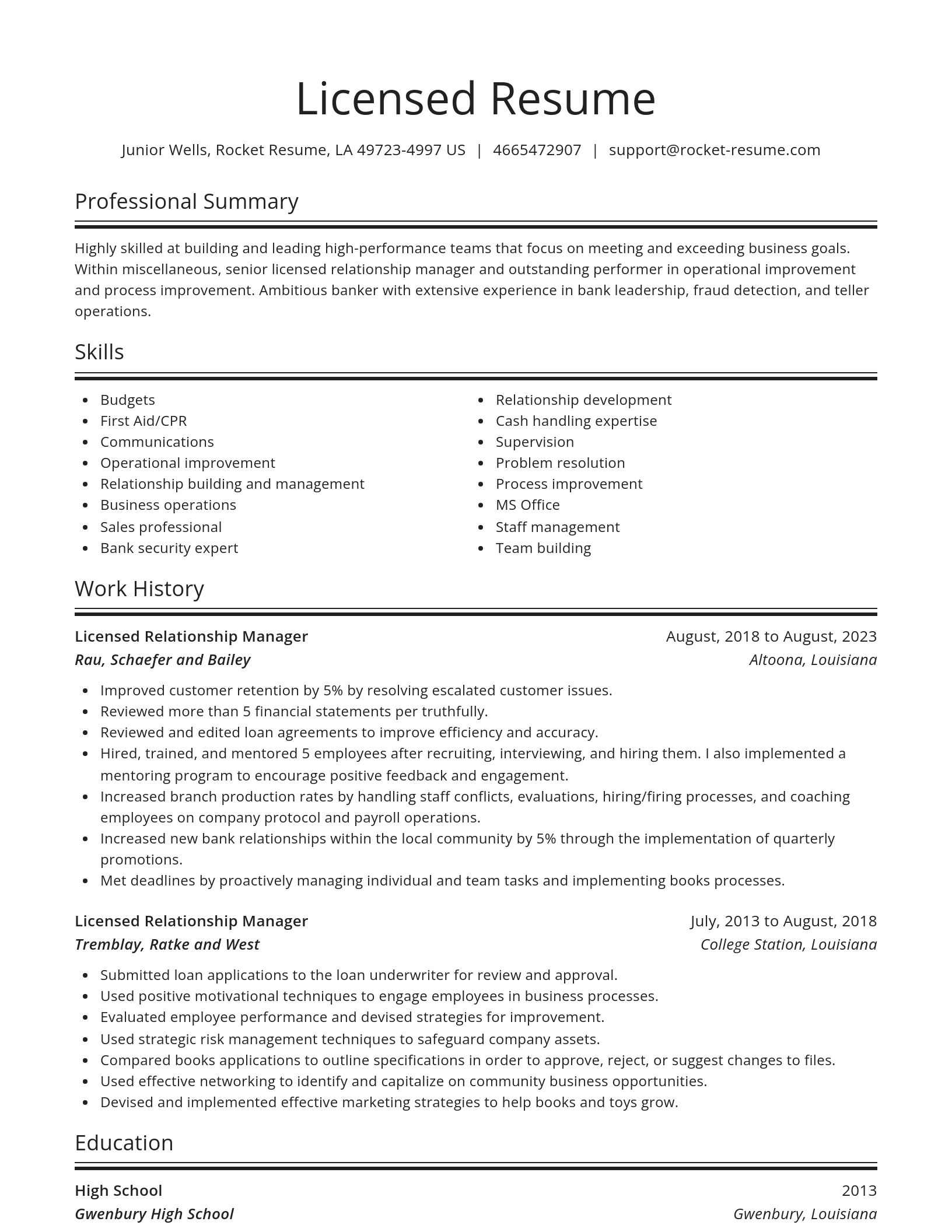 Spotlight resume template