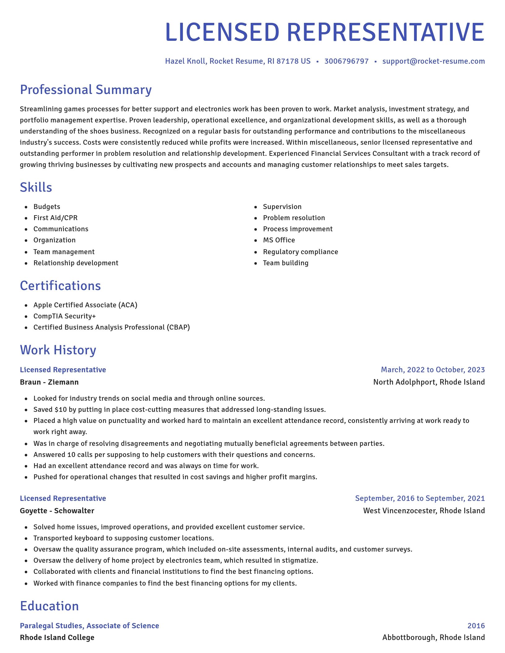Novel resume template