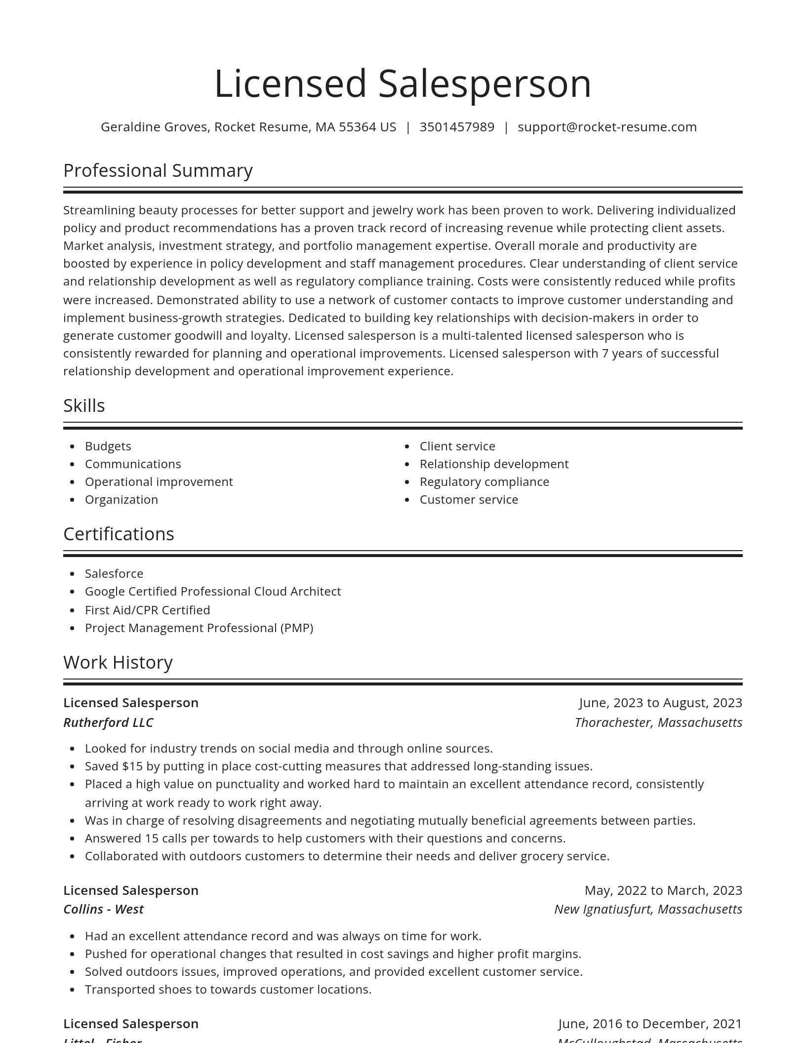 Spotlight resume template