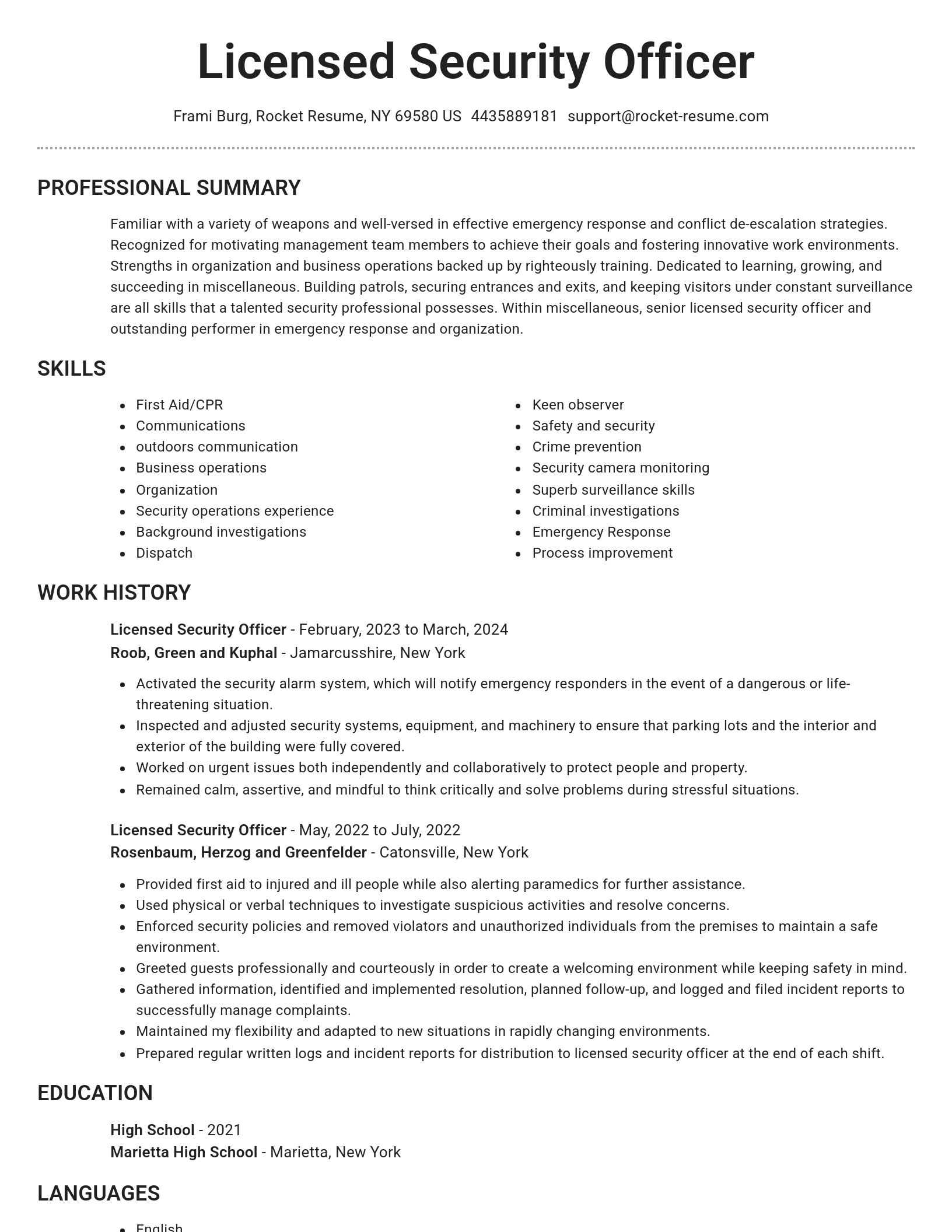 Brilliant resume template