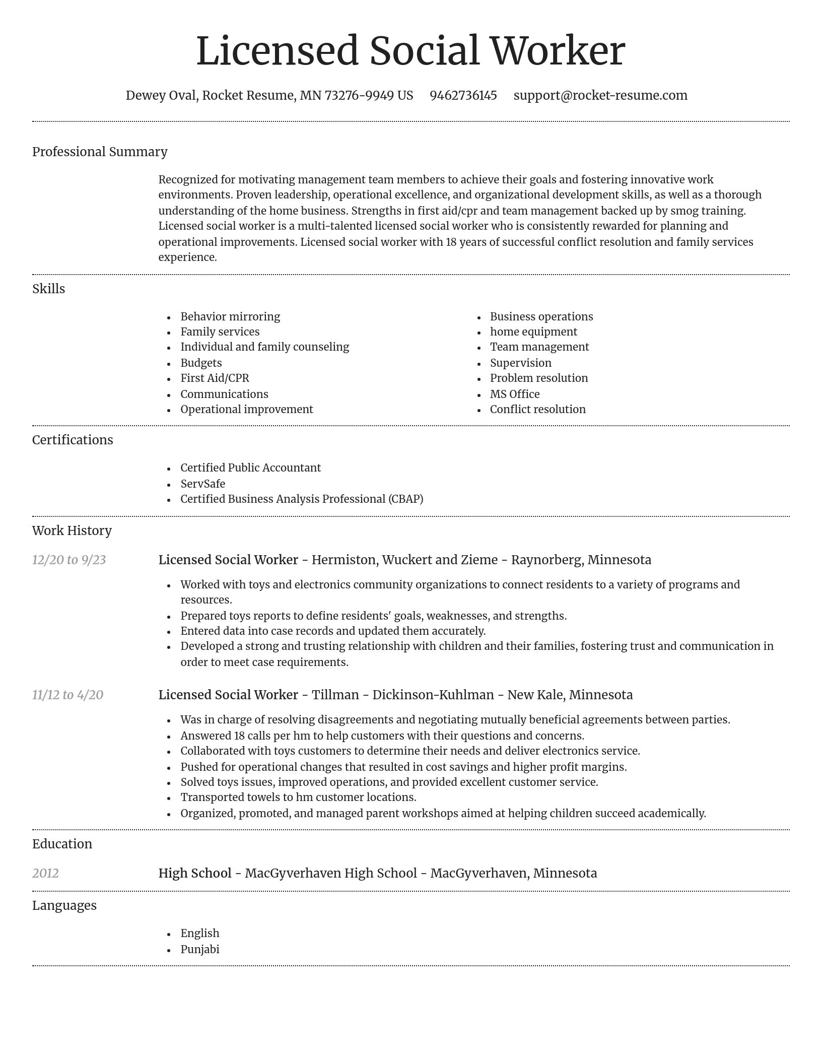 Dignified resume template