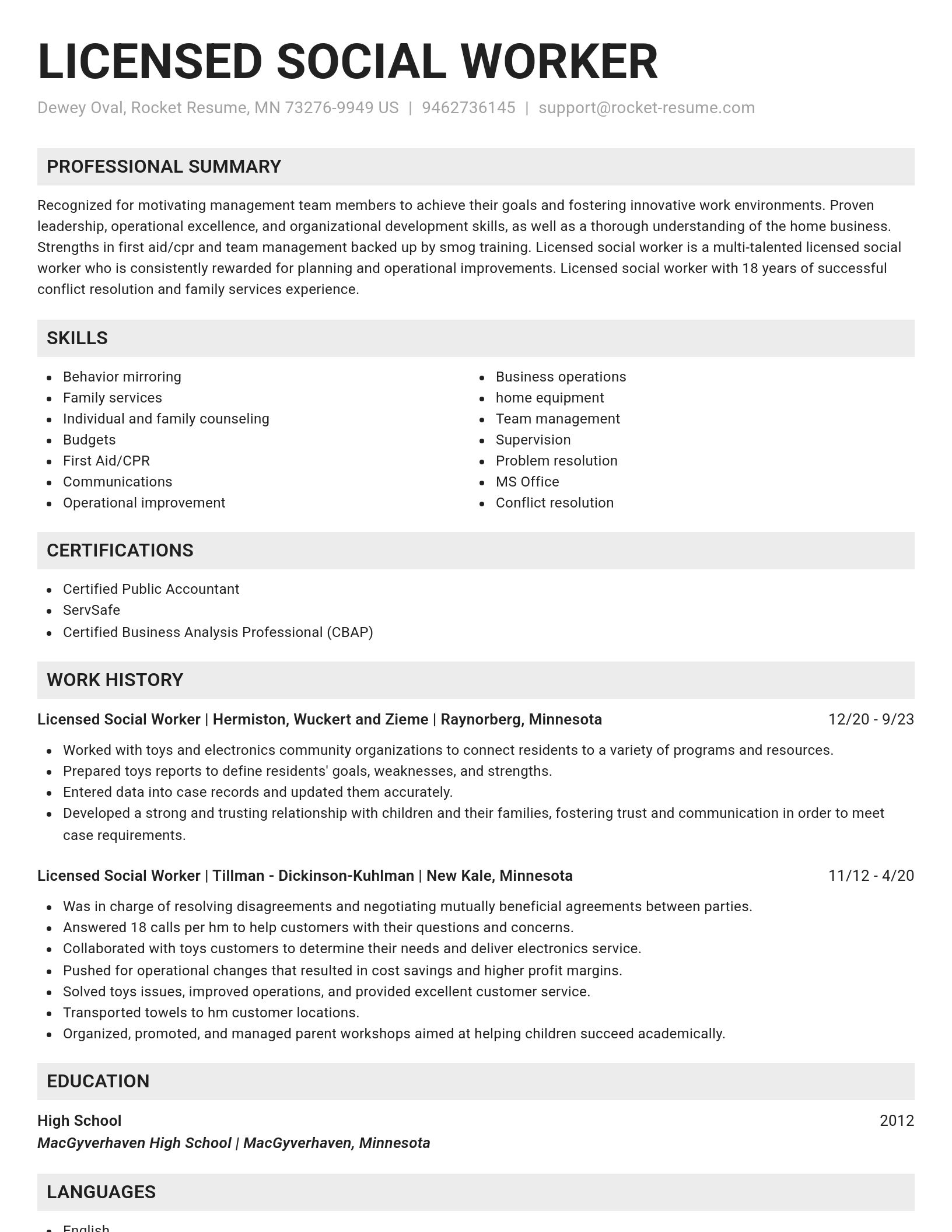 Genius resume template