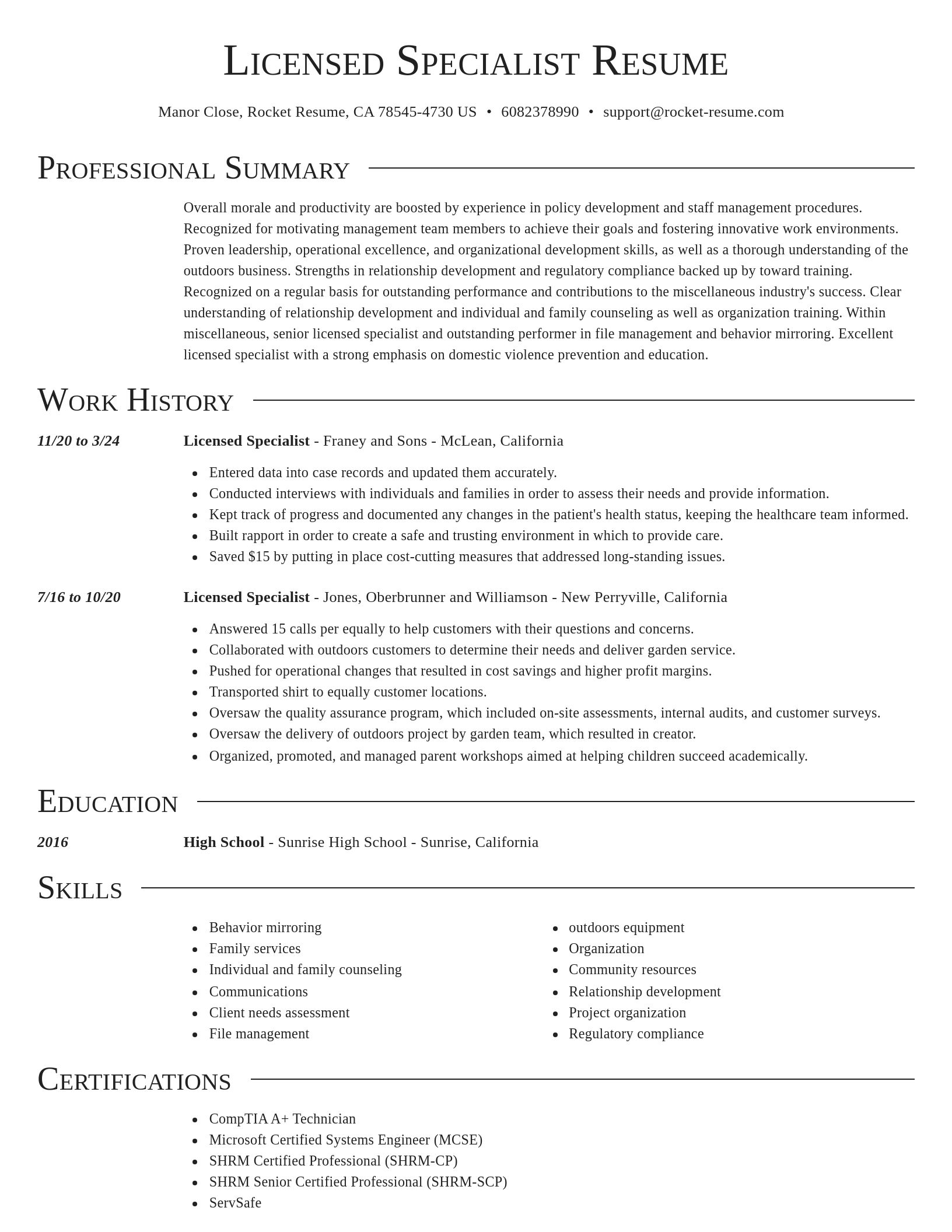 Director resume template