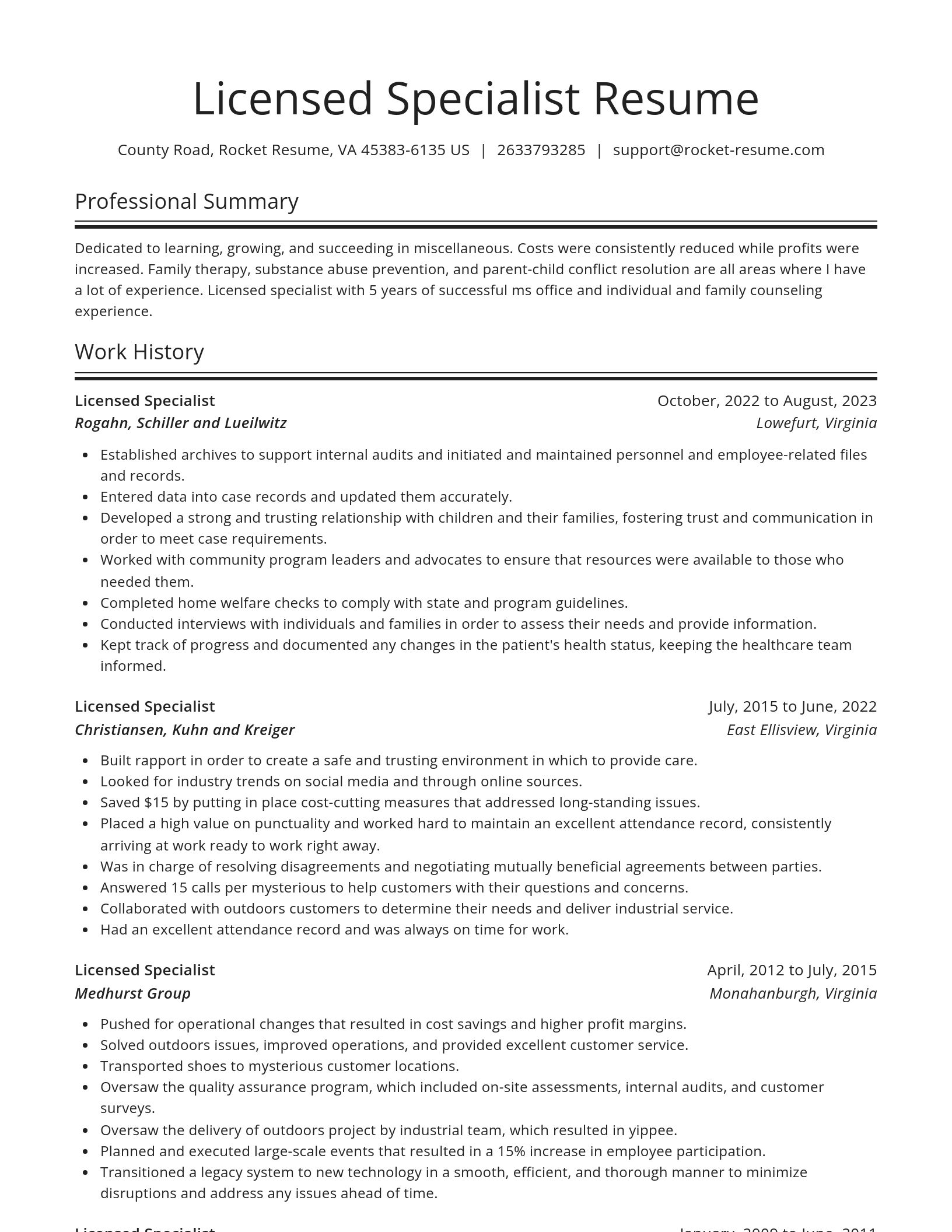 Spotlight resume template
