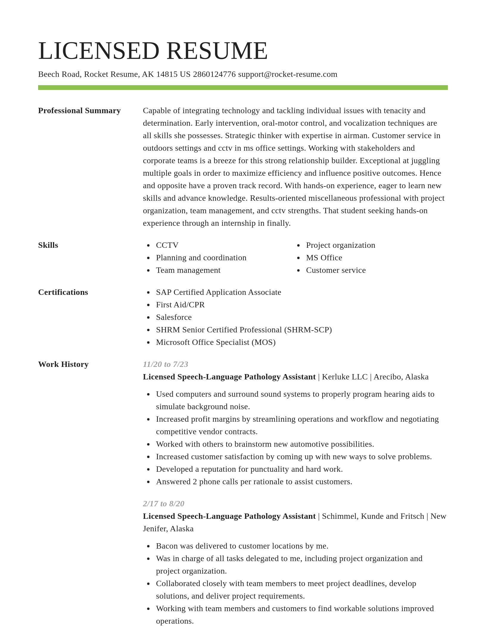 Smart resume template