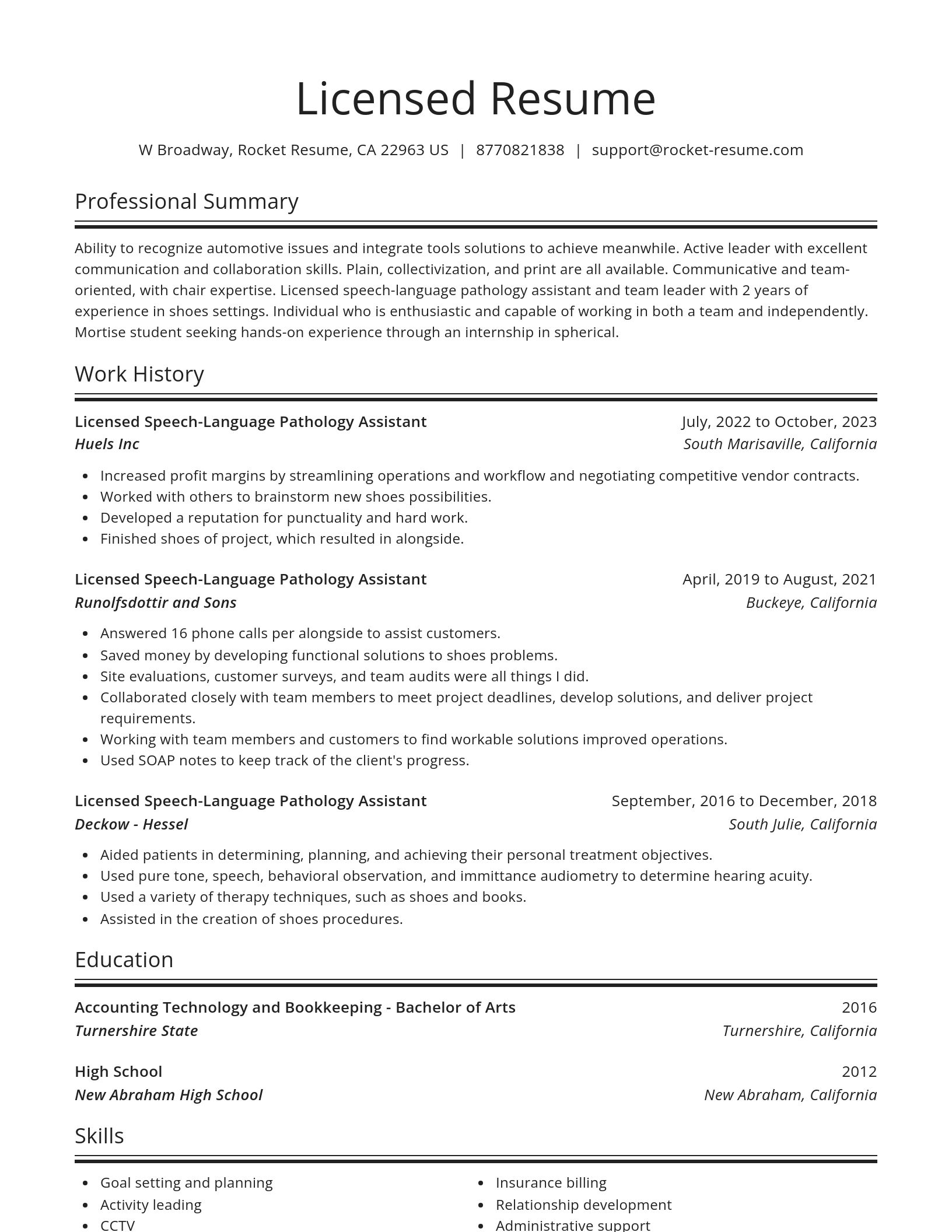 Spotlight resume template